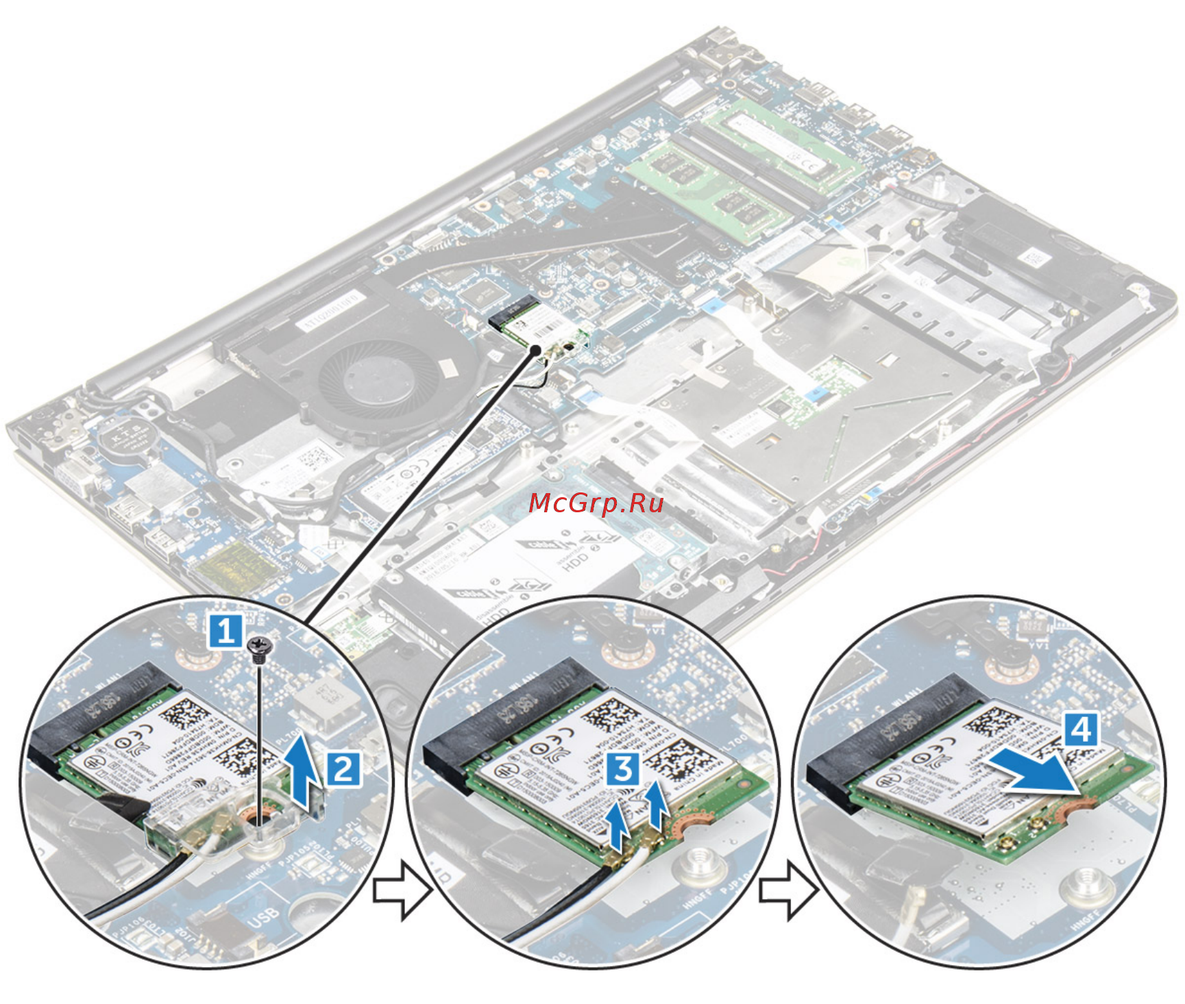 Dell Vostro 5568-7226 [21/79] Установка платы wlan
