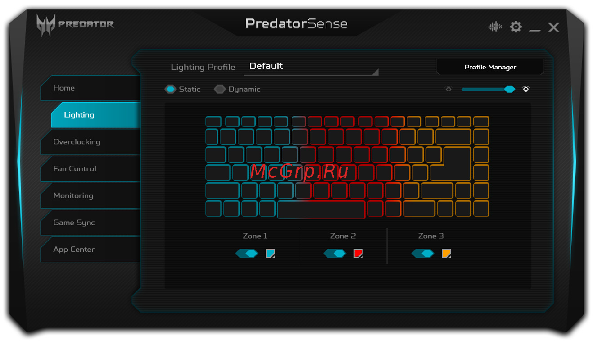 Acer Predator Triton 500 PT515-51-773B NH.Q4WER.007 [42/100] Настройка подсветки клавиатуры