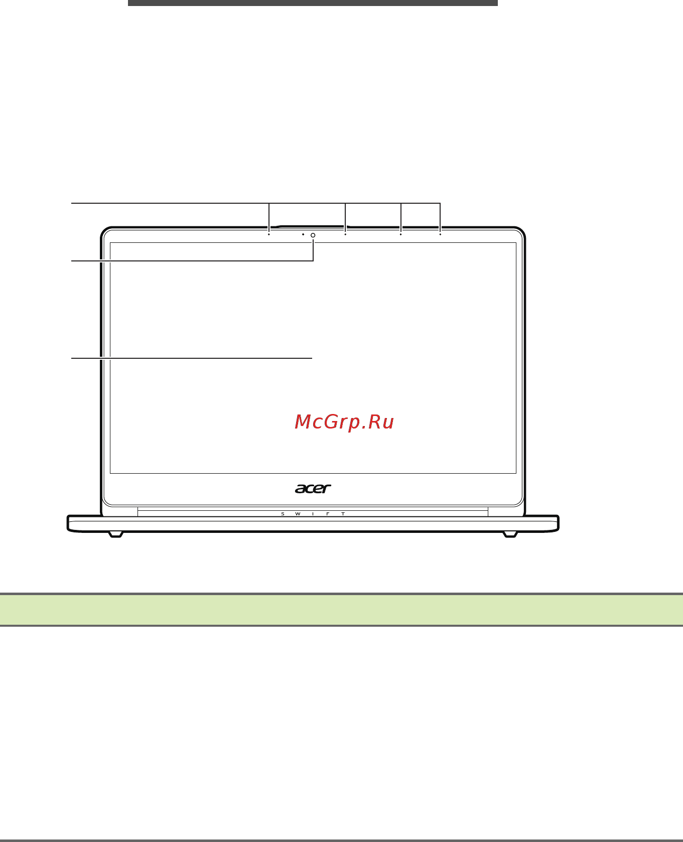 Acer Swift 3 SF315-52-55UA NX.GZBER.001 [10/89] Накомство с вашим ноутбуком