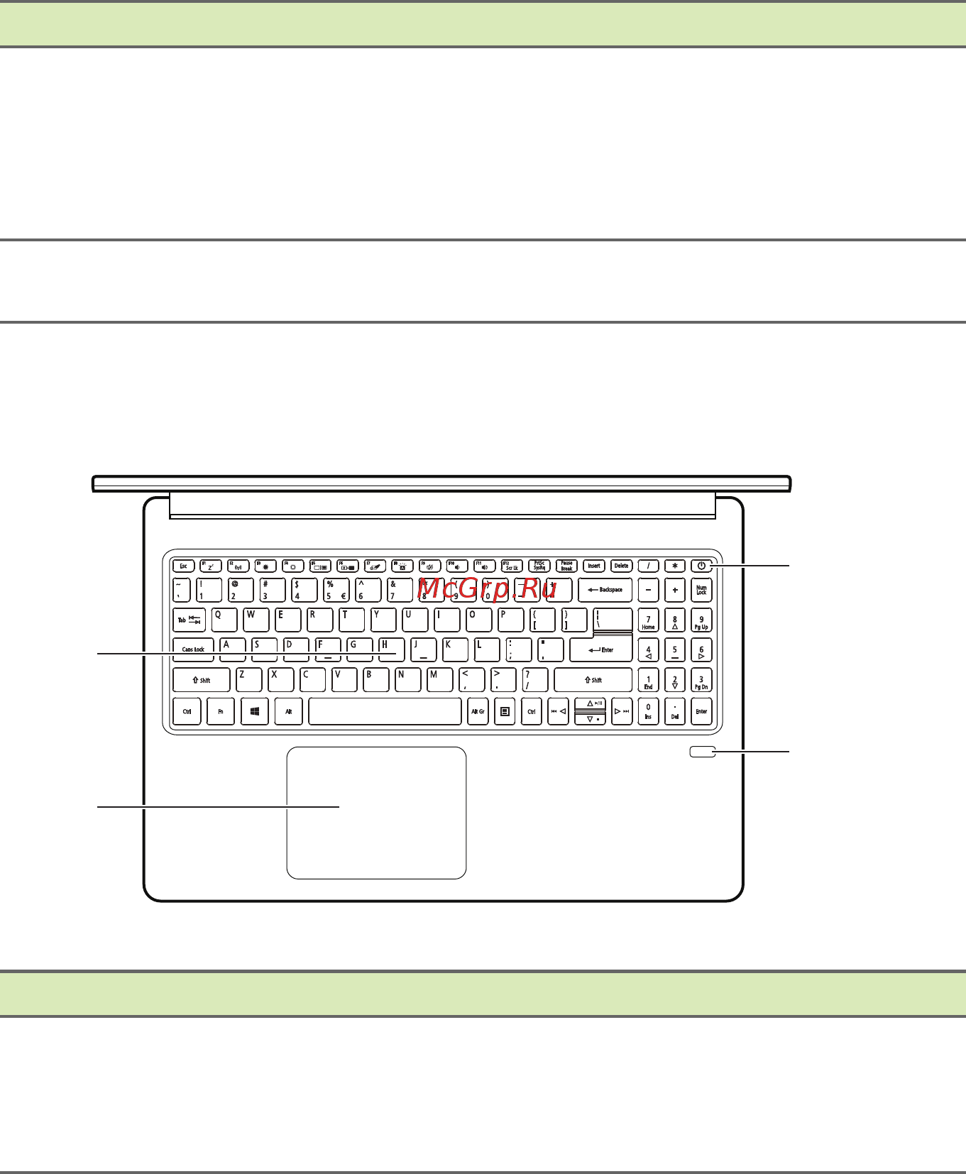 Acer Swift 3 SF315-52G-84XV NX.H39ER.001 [11/89] Вид клавиатуры