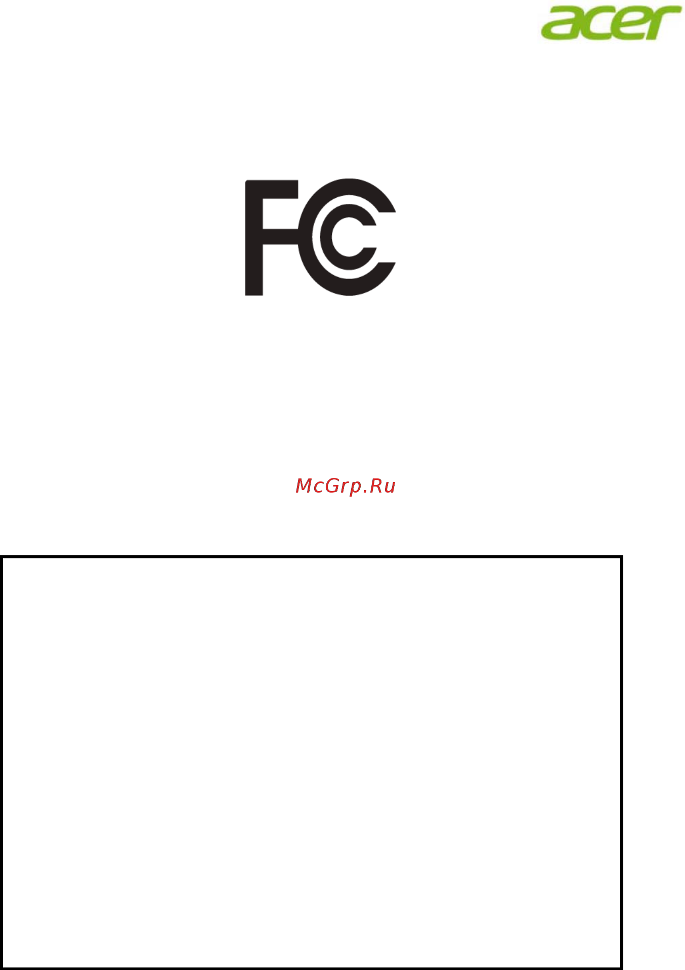Acer RT280Kbmjdpx [11/27] Federal communications commission declaration of conformity