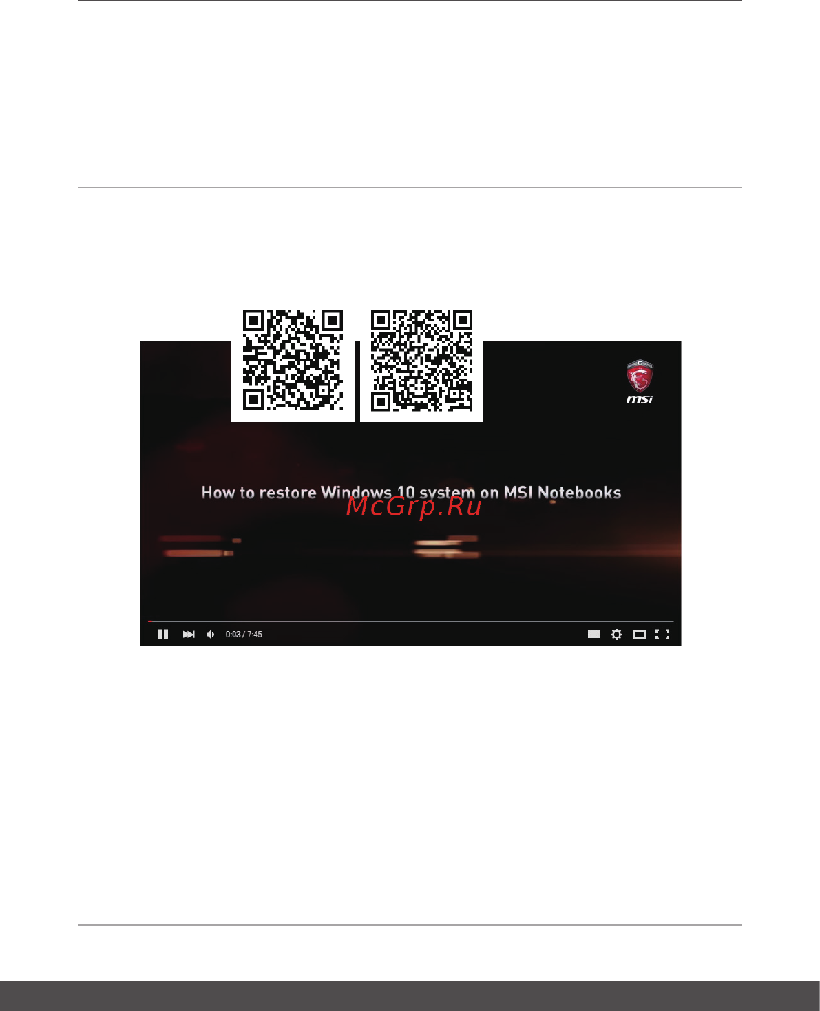 MSI WT75 8SL [61/68] Видео как восстановить операционную систему windows 10 на ноутбуках msi