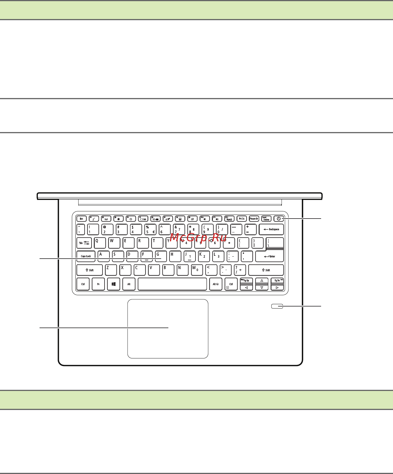 Acer Swift SF314-56-72K5 NX.H4EER.007 [11/89] Вид клавиатуры