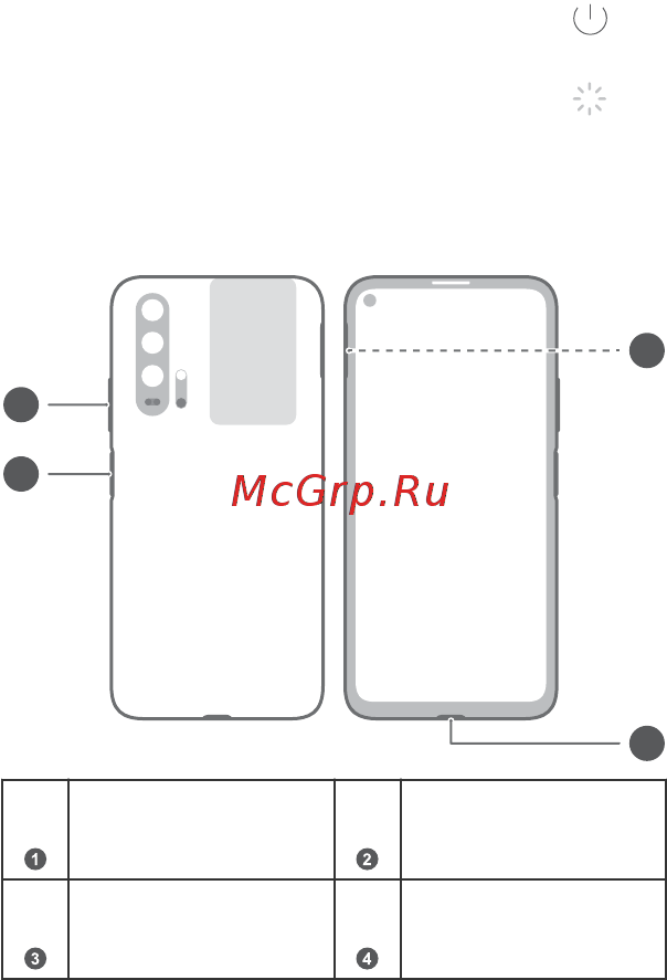Honor 20 Pro 256Gb Coral White (YAL-L41) [2/24] Lчтобы включить устройство нажмите и удерживайте кнопку питания пока не включится экран устройства lчтобы выключить устройство нажмите и удерживайте кнопку питания затем нажмите lчтобы перезагрузить устройство нажмите и удерживайте кнопку питания затем нажмите lнажмите и удерживайте кнопку питания 10 секунд или дольше чтобы принудительно перезагрузить устройство