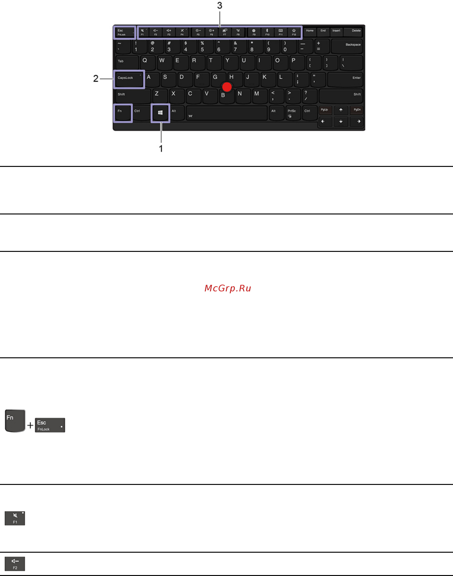 Lenovo ThinkPad L390 (20NR001FRT) [24/120] Использование сочетаний клавиш