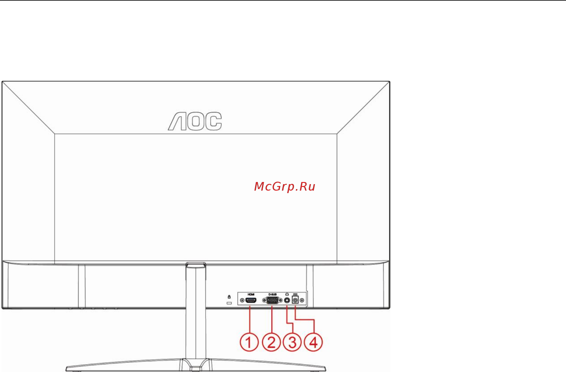 AOC 24B1H [12/63] Подключение монитора