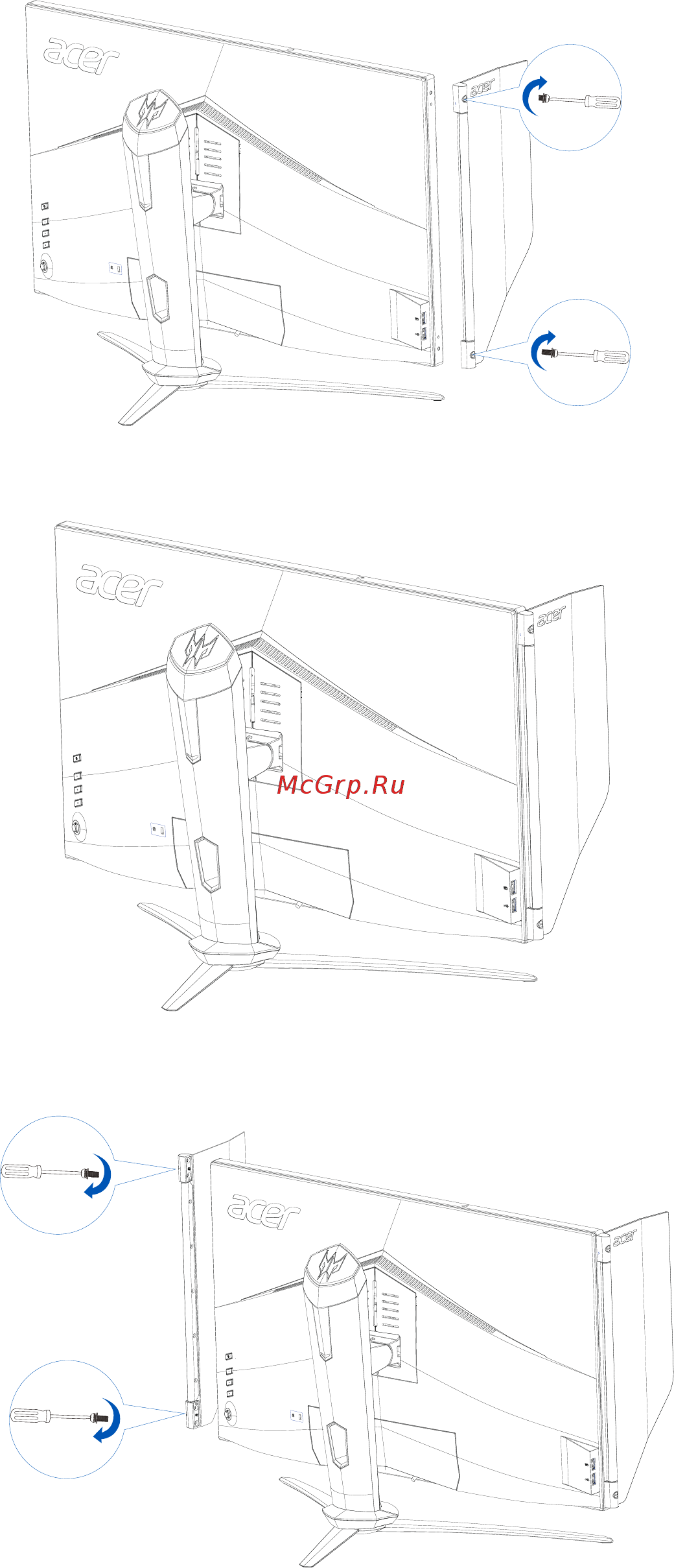 Acer Predator XB273KSbmiprzx [15/30] Установка на монитор козырька