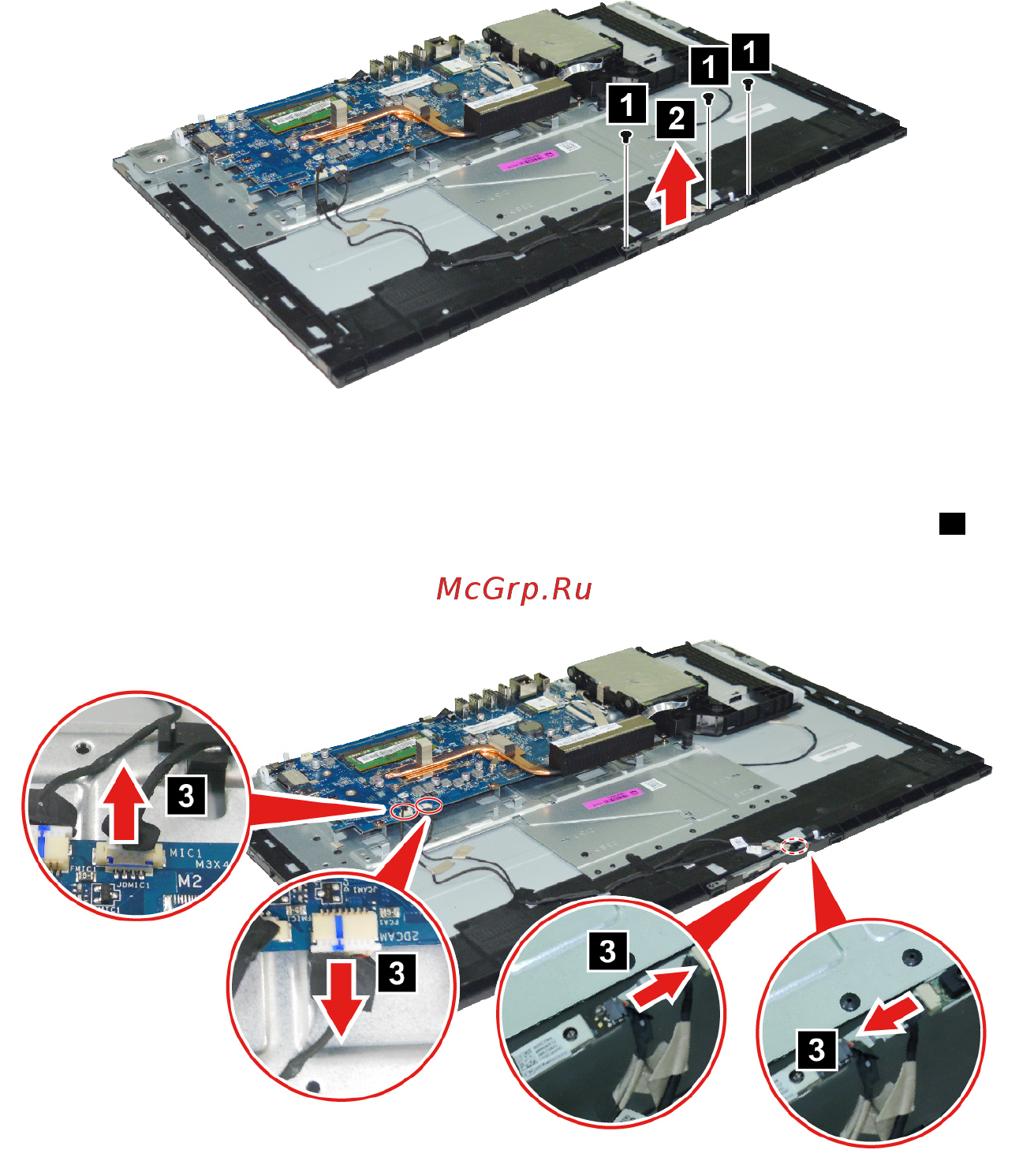 Lenovo IdeaCentre AIO340-24ICB (F0E600EGRK) [52/57] Replacing the mount bracket and optical drive cable