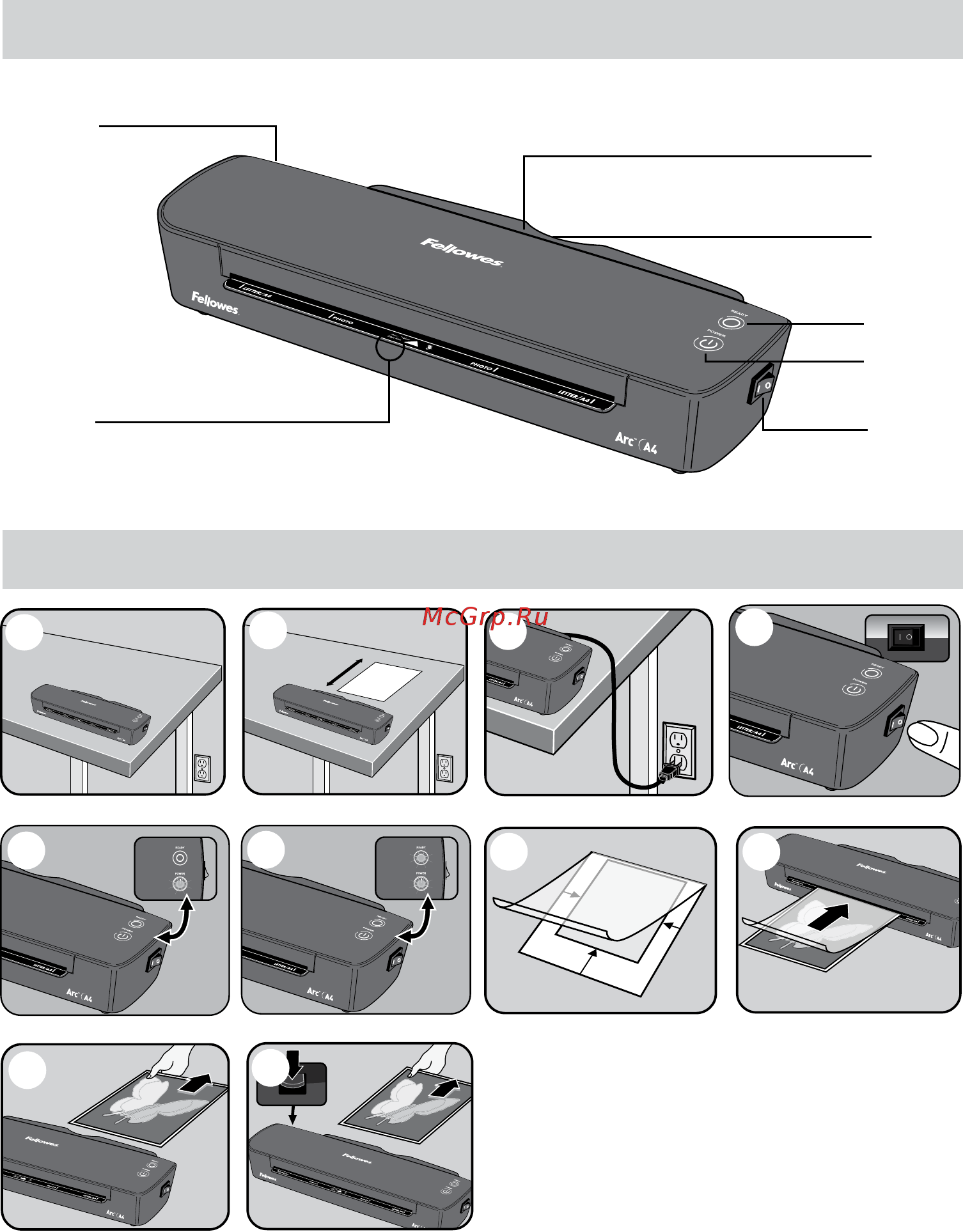 Fellowes Arc A4 (CRC45700) [3/79] Laminator controls