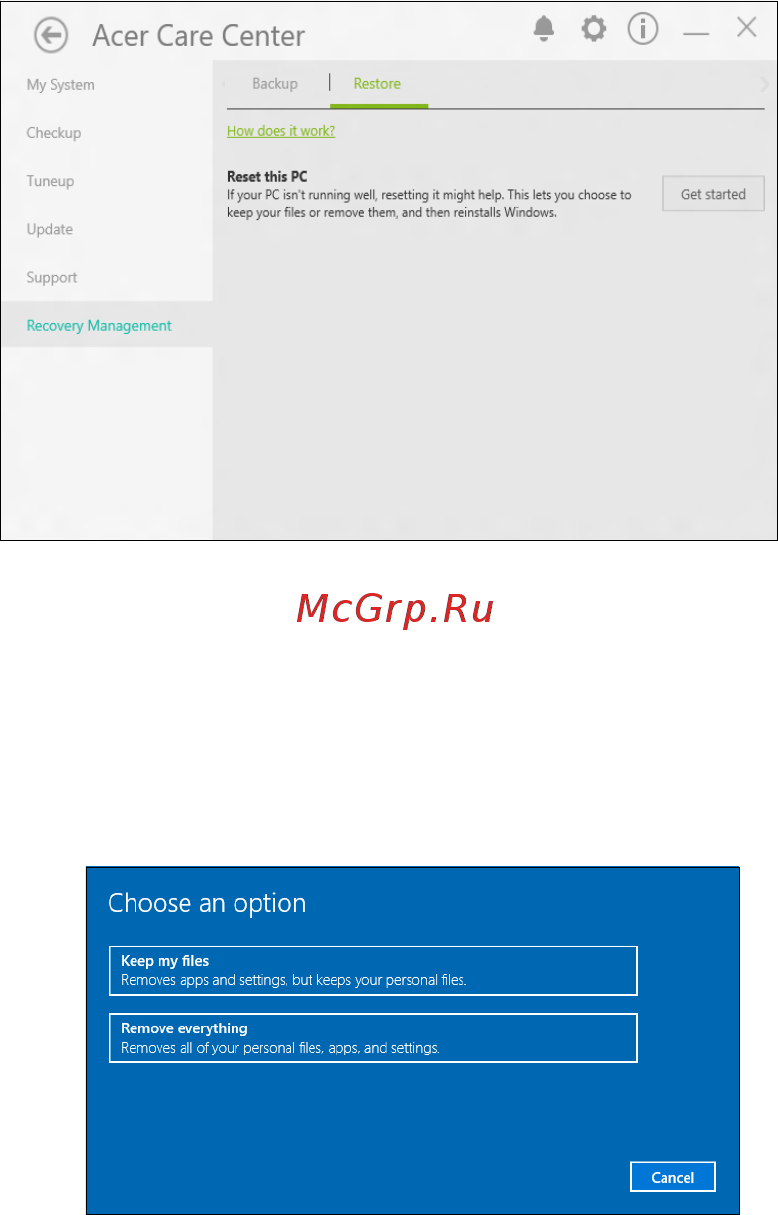 Acer Swift 3 SF314-58G-56XQ NX.HPUER.006 [28/89] Сбросить пк и удалить все