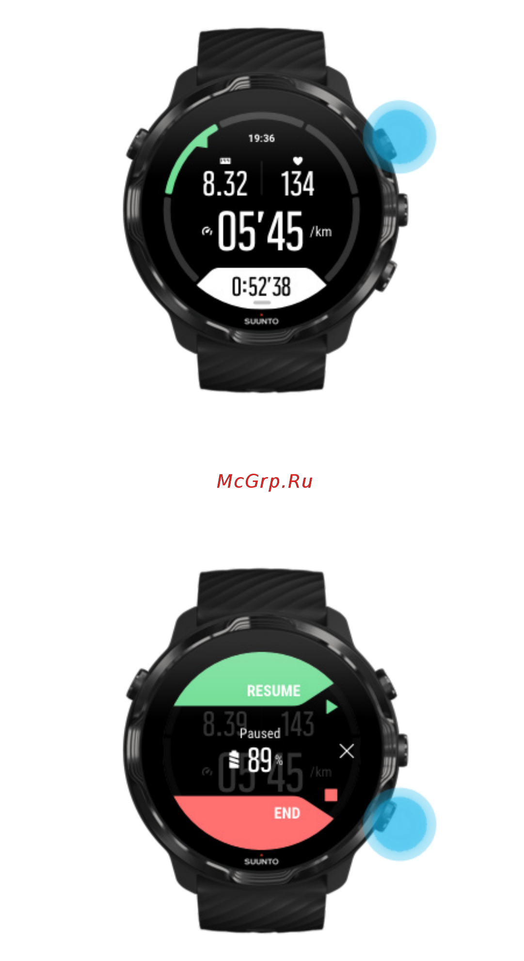 Suunto 7 Black Lime (SS050379000) [111/176] Затем нажмите нижнюю кнопку чтобы завершить и сохранить тренировку