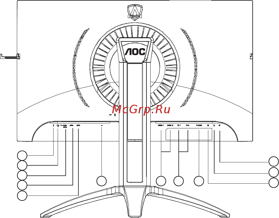 AOC AG273QCX [11/38] Подключение монитора