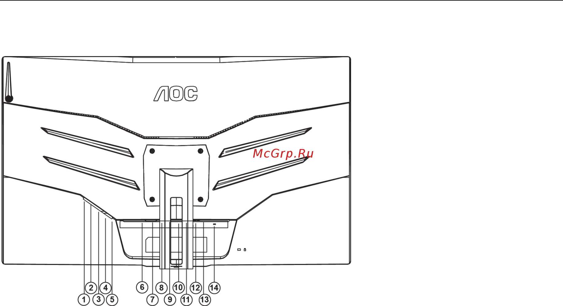 AOC AG322QC4 [12/64] Подключение монитора