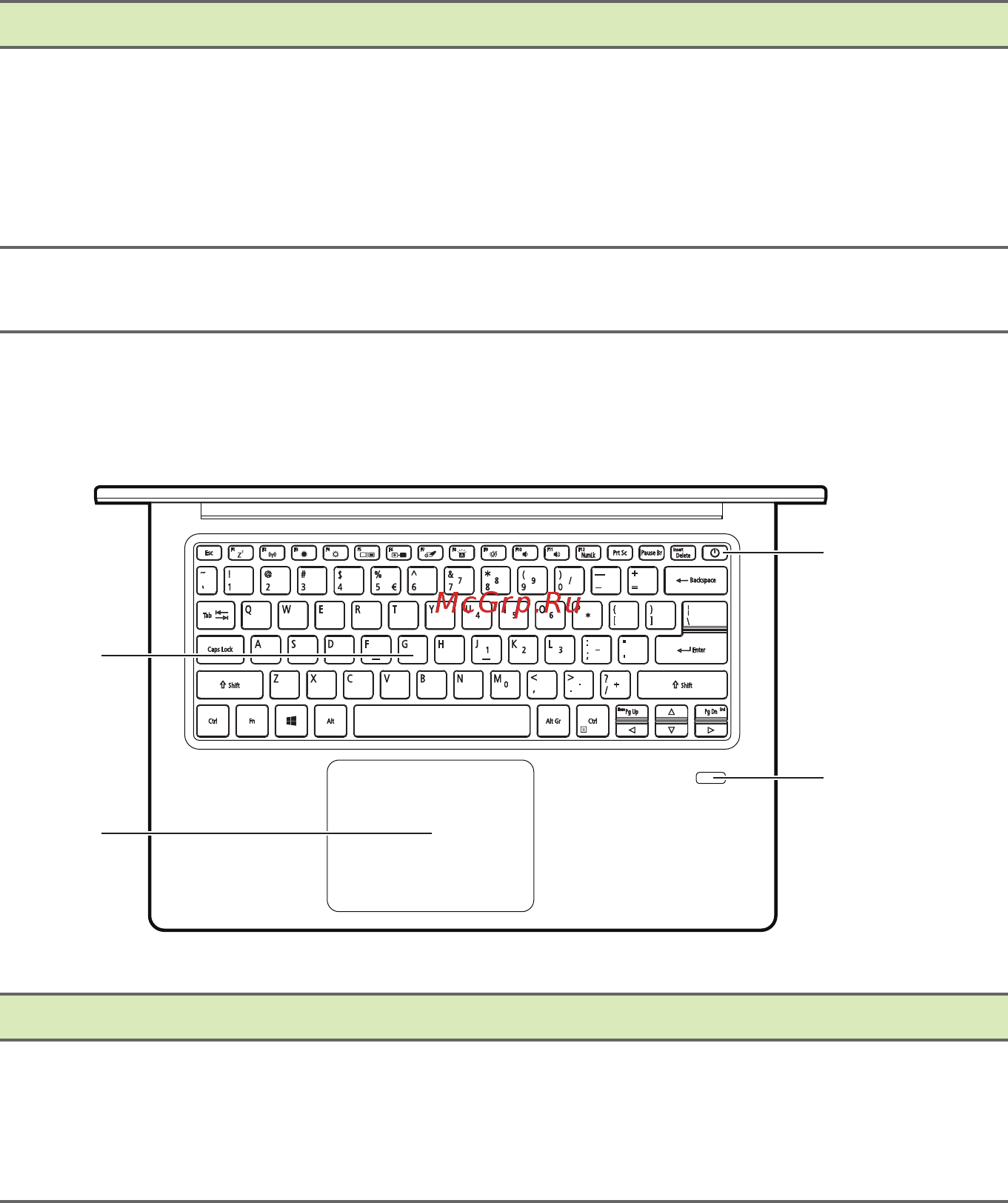 Acer Swift 3 SF314-58-51NK NX.HPMER.005 [11/89] Вид клавиатуры
