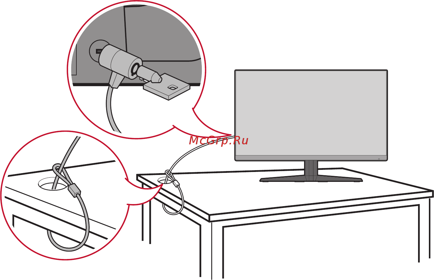 Viewsonic VX2758-P-MHD [11/42] Использование разъема для защитного замка