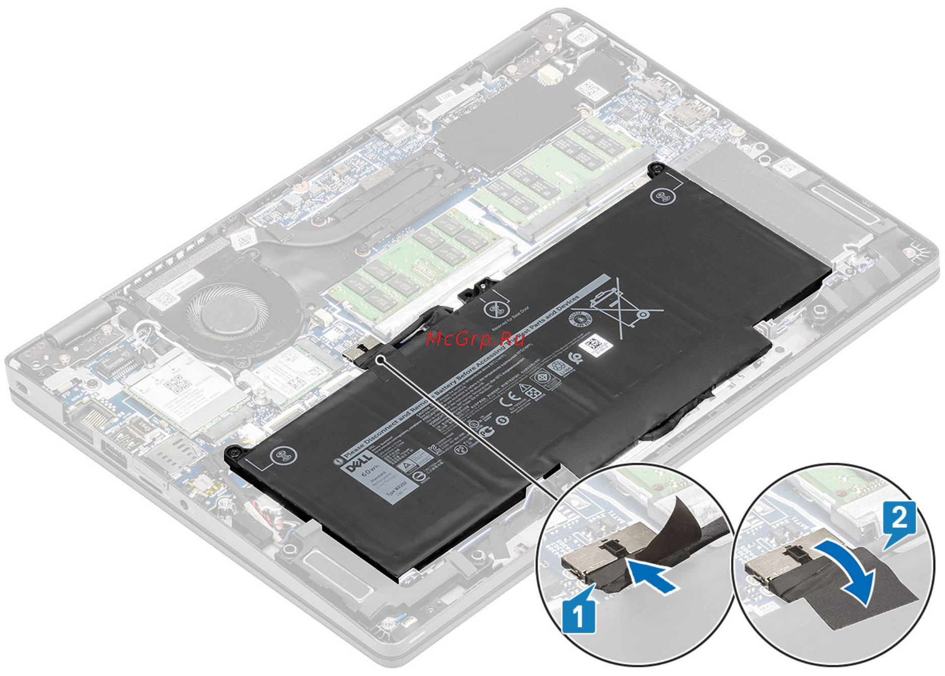 Dell Latitude 5300-2880 [33/120] Извлечение платы wwan