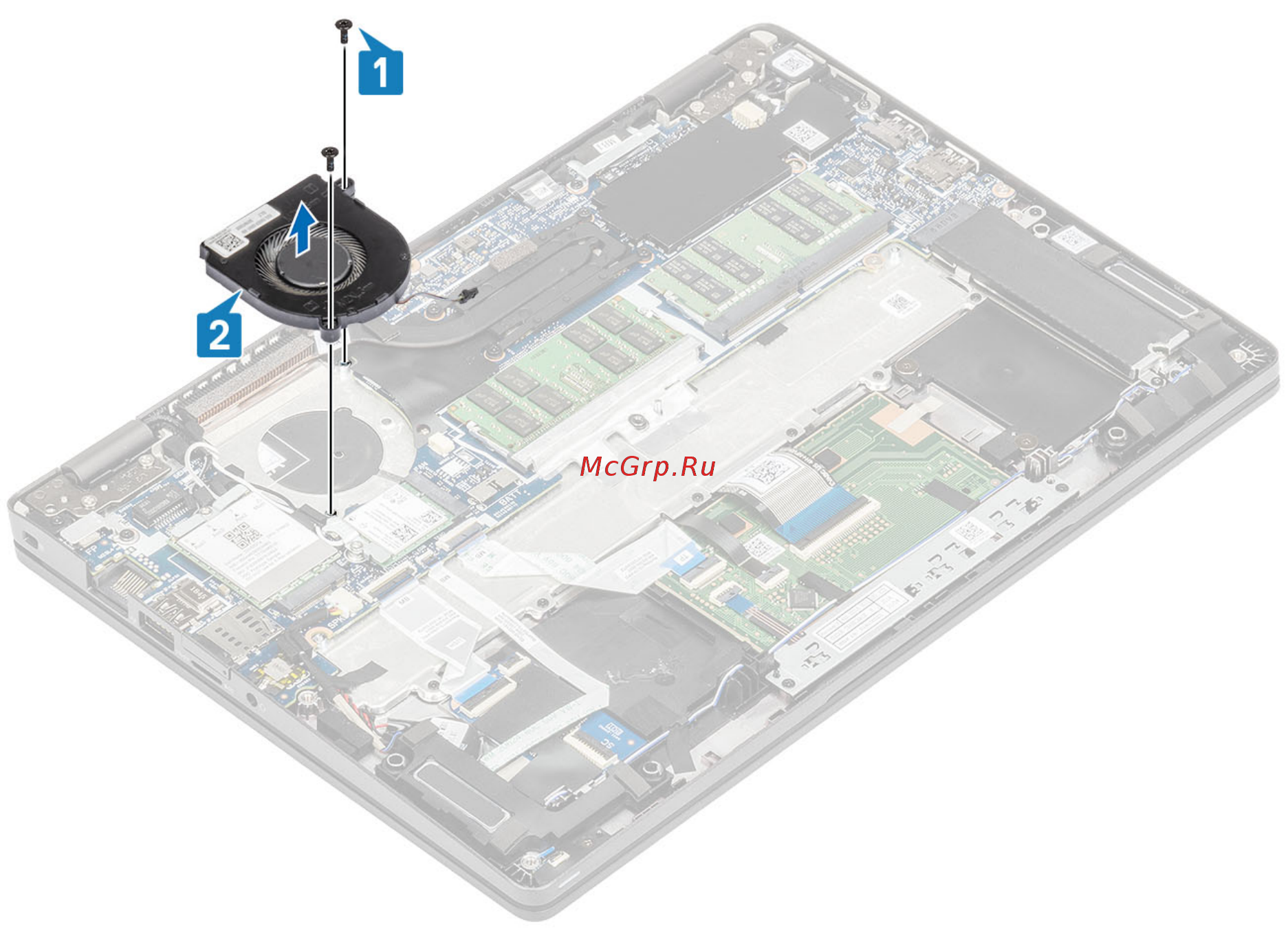 Dell Latitude 5300-2880 [50/120] Установка системного вентилятора
