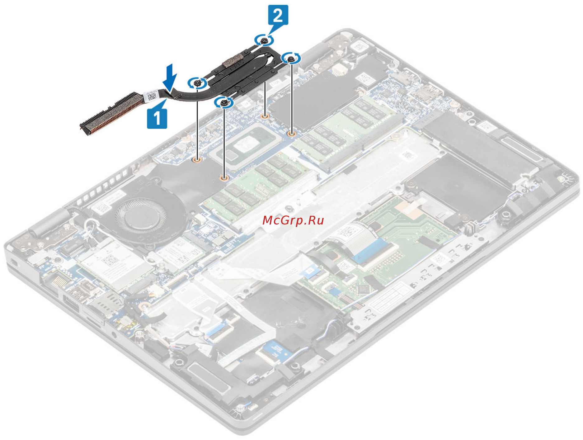 Dell Latitude 5300-2880 [53/120] Установка радиатора системы с архитектурой uma