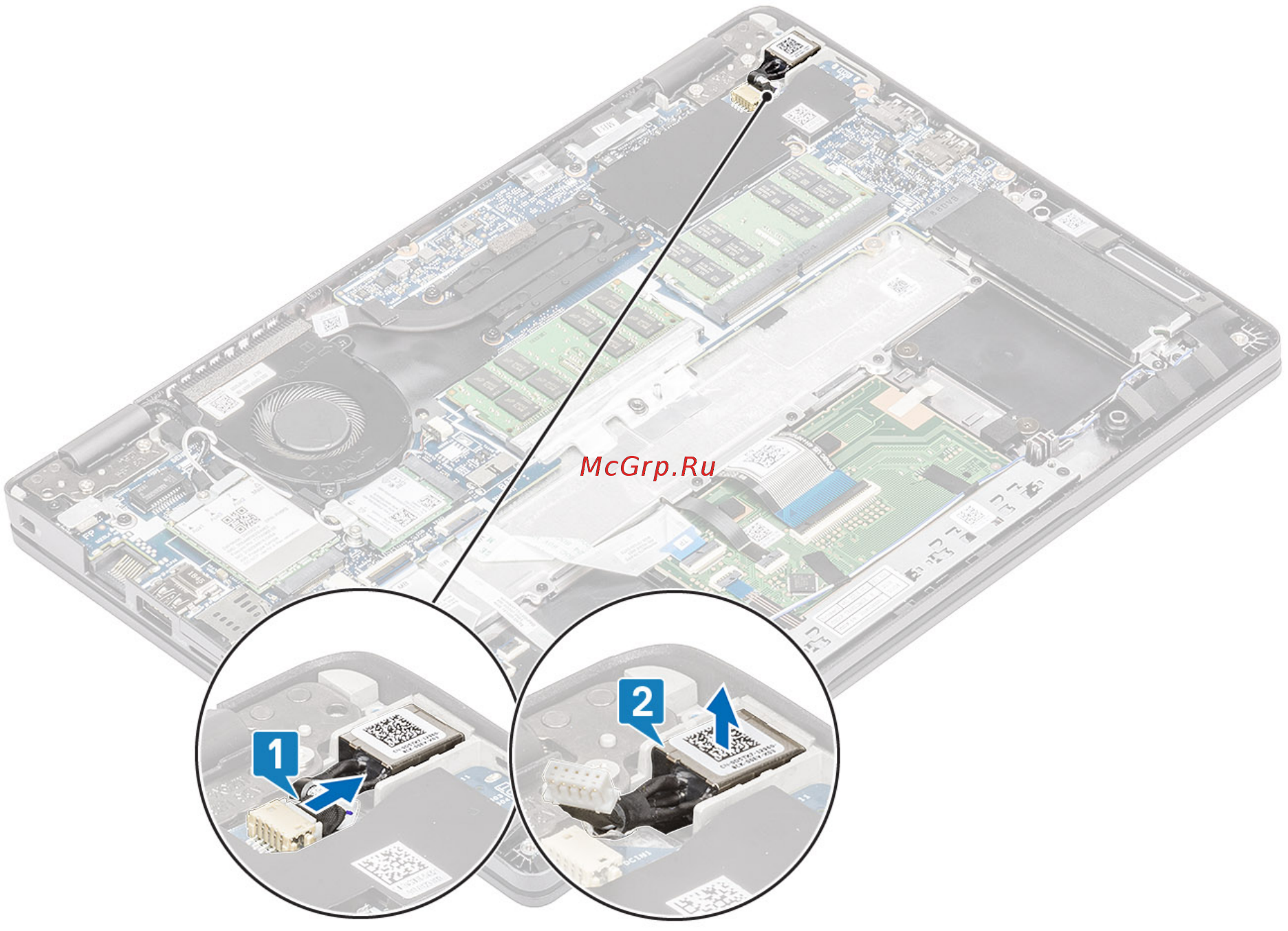 Dell Latitude 5300-2880 [55/120] Установка порта питания постоянного тока