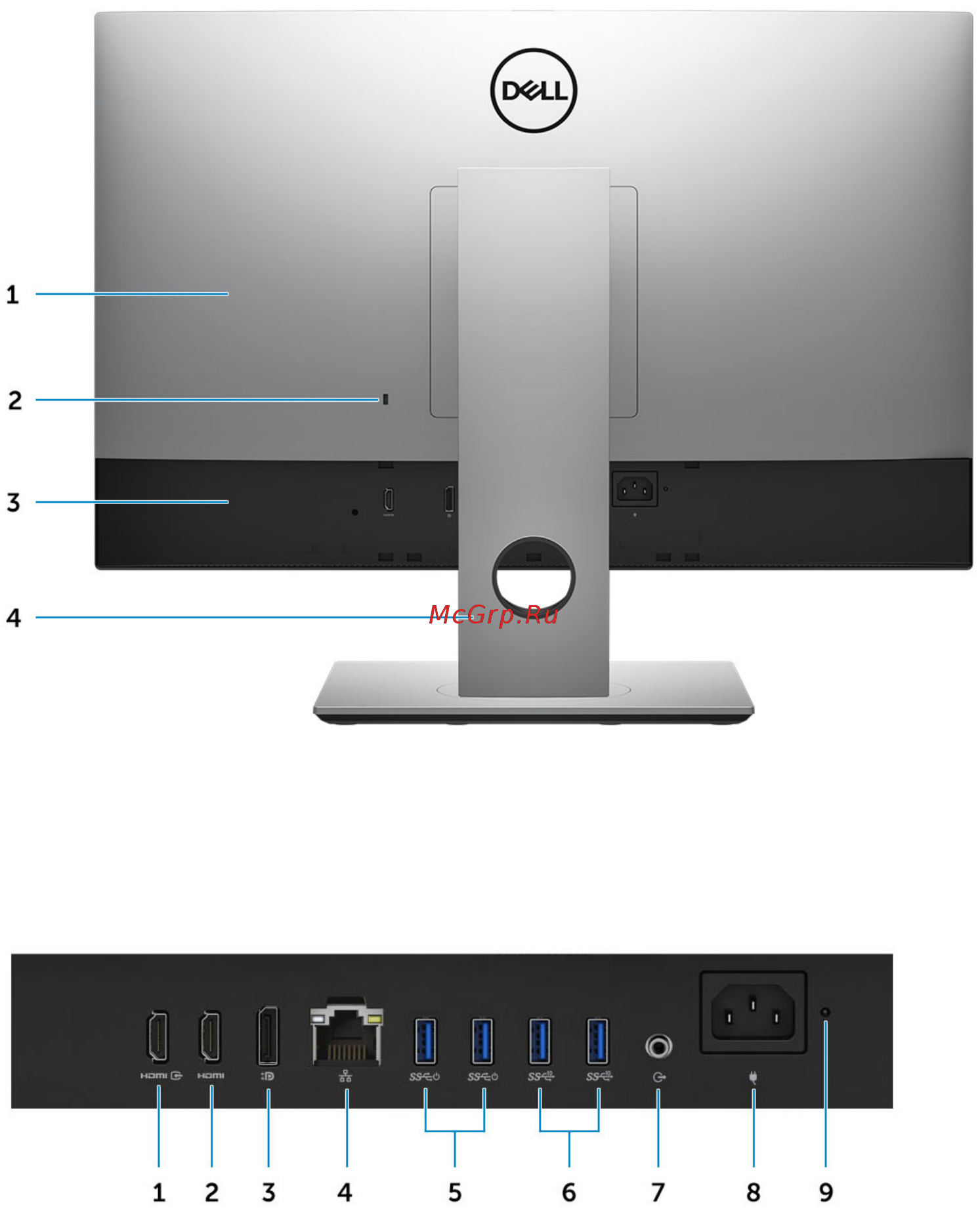 Dell Optiplex 7770-4968 [10/42] Вид корпуса сзади