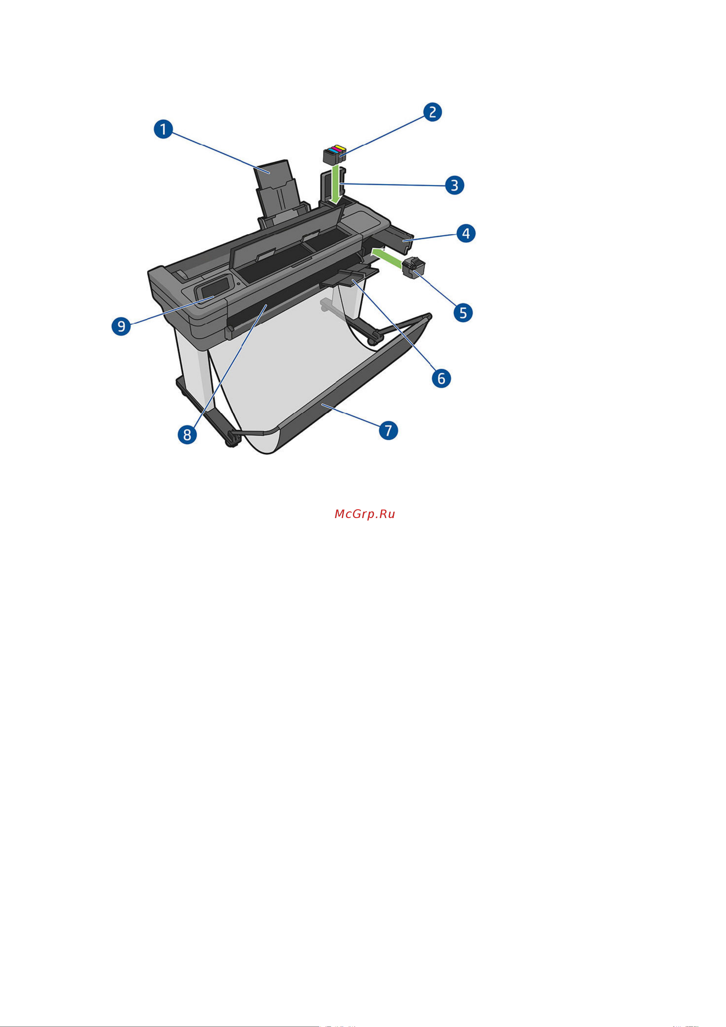 HP DesignJet T730 (F9A29D) [12/214] Принтер hp designjet t730 вид спереди