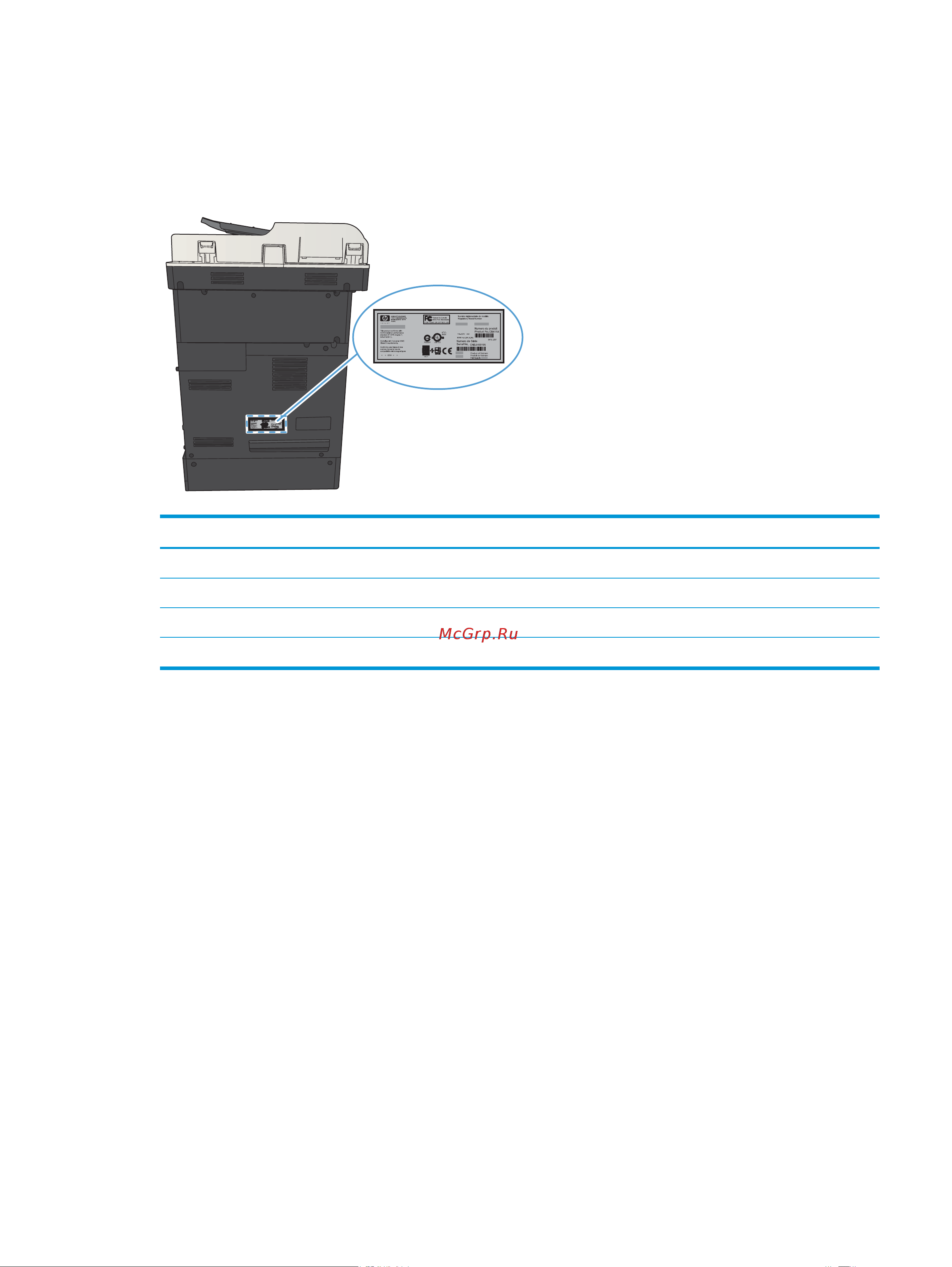 HP LaserJet Enterprise 700 M725dn [23/324] Серийный номер и расположение номера модели