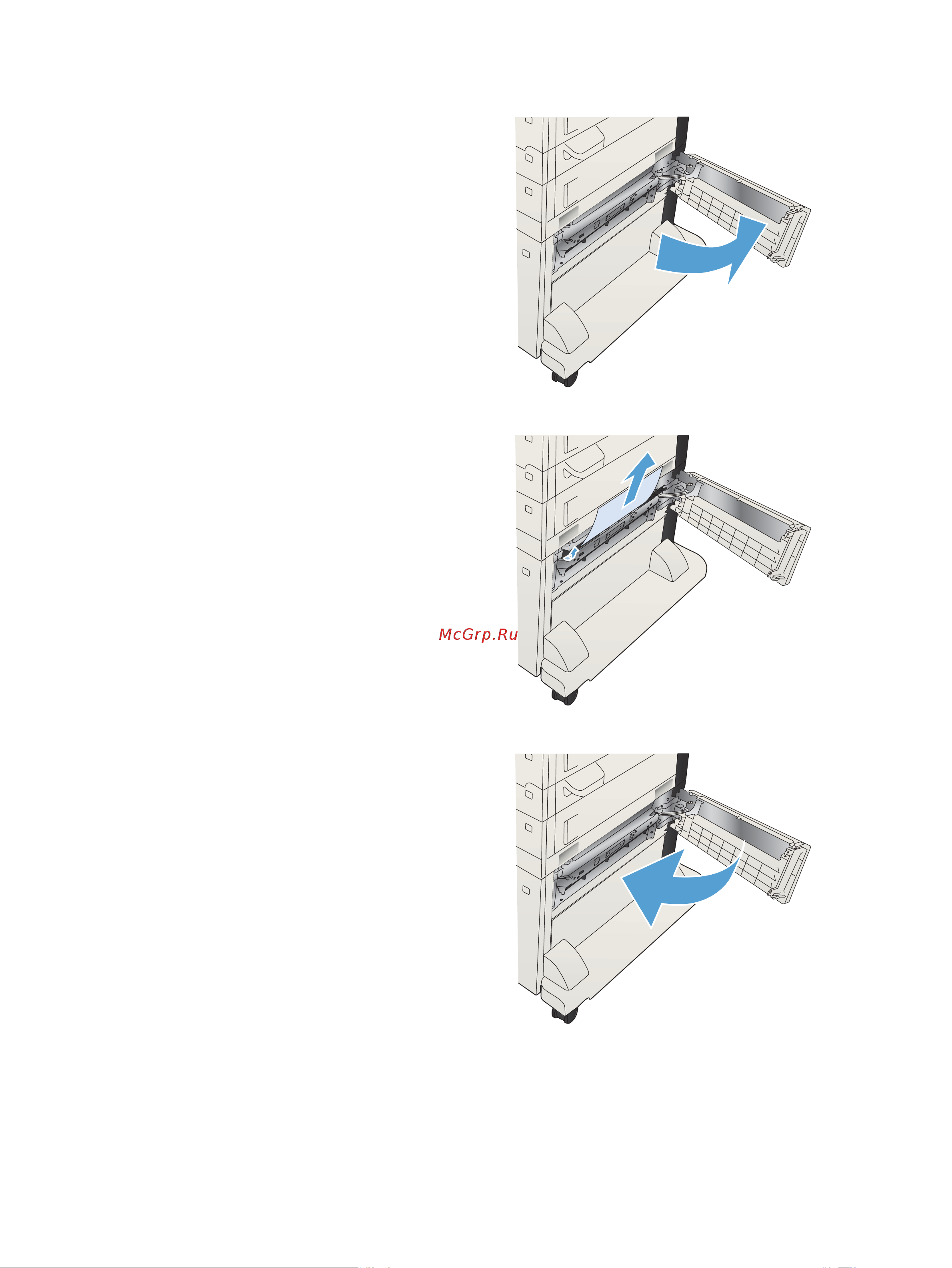 HP CF067A M725f [262/324] Устранение замятий в области картриджей с тонером