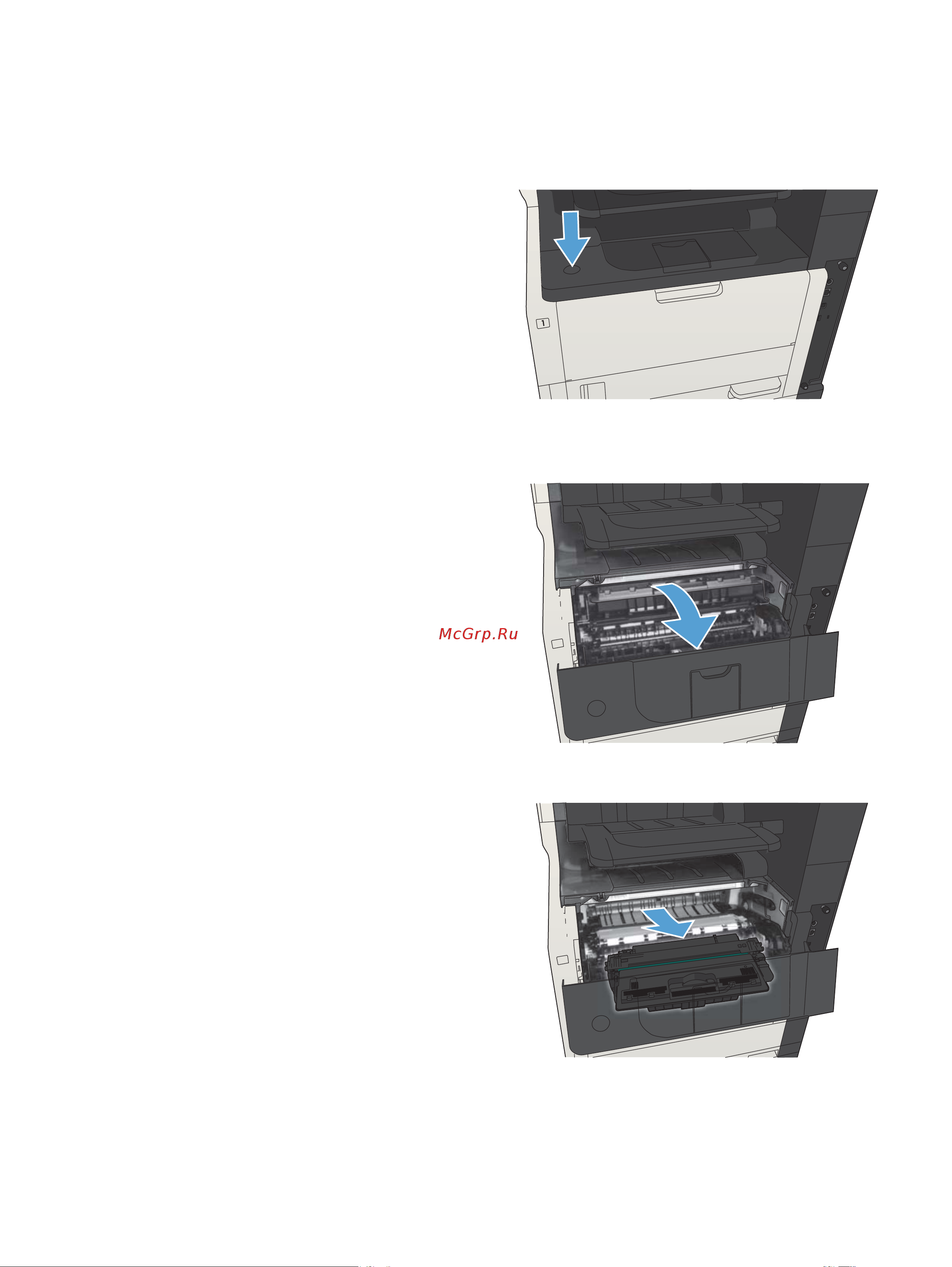 HP CF067A M725f [263/324] Устранение замятий в области картриджей с тонером
