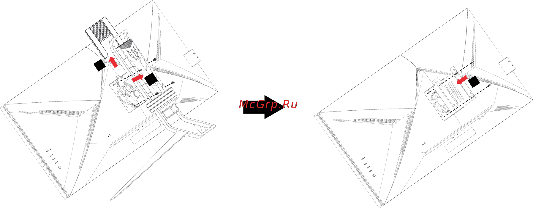 Acer Predator X38P Black [15/29] Крепление на стену