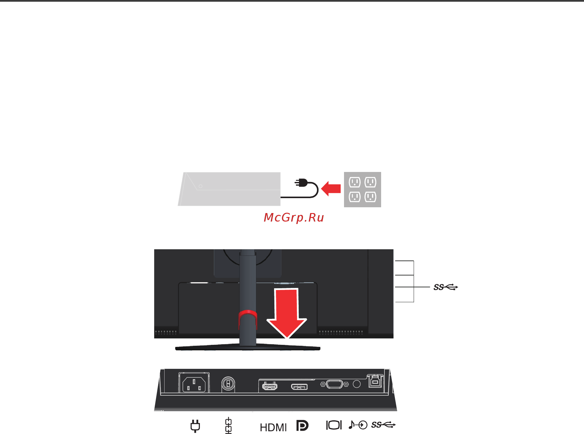 Lenovo ThinkVision T23i-10 (61ABMAT1EU) [10/40] Подготовка монитора к работе