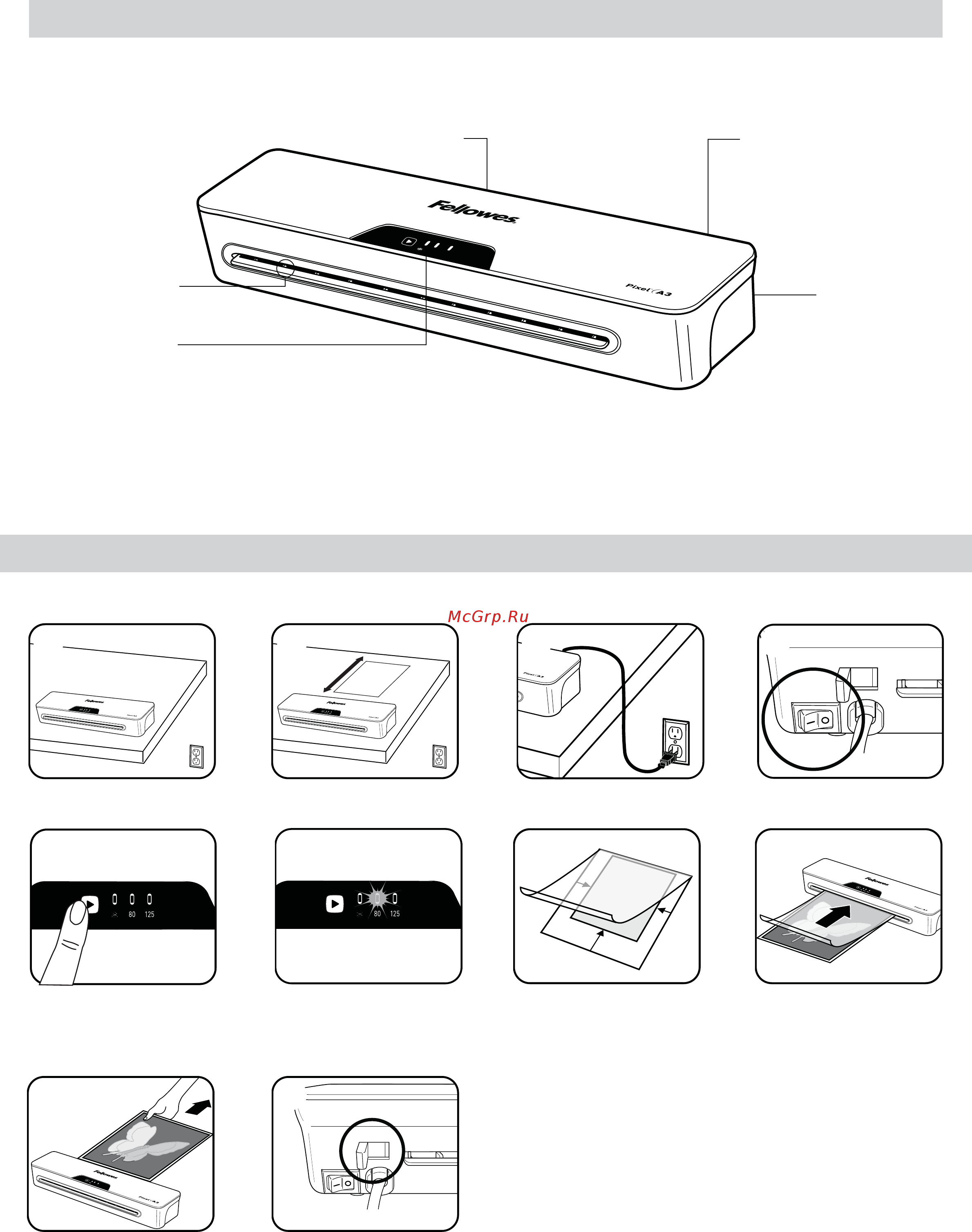 Fellowes Pixel A4 (CRC56014) [3/58] Laminator controls