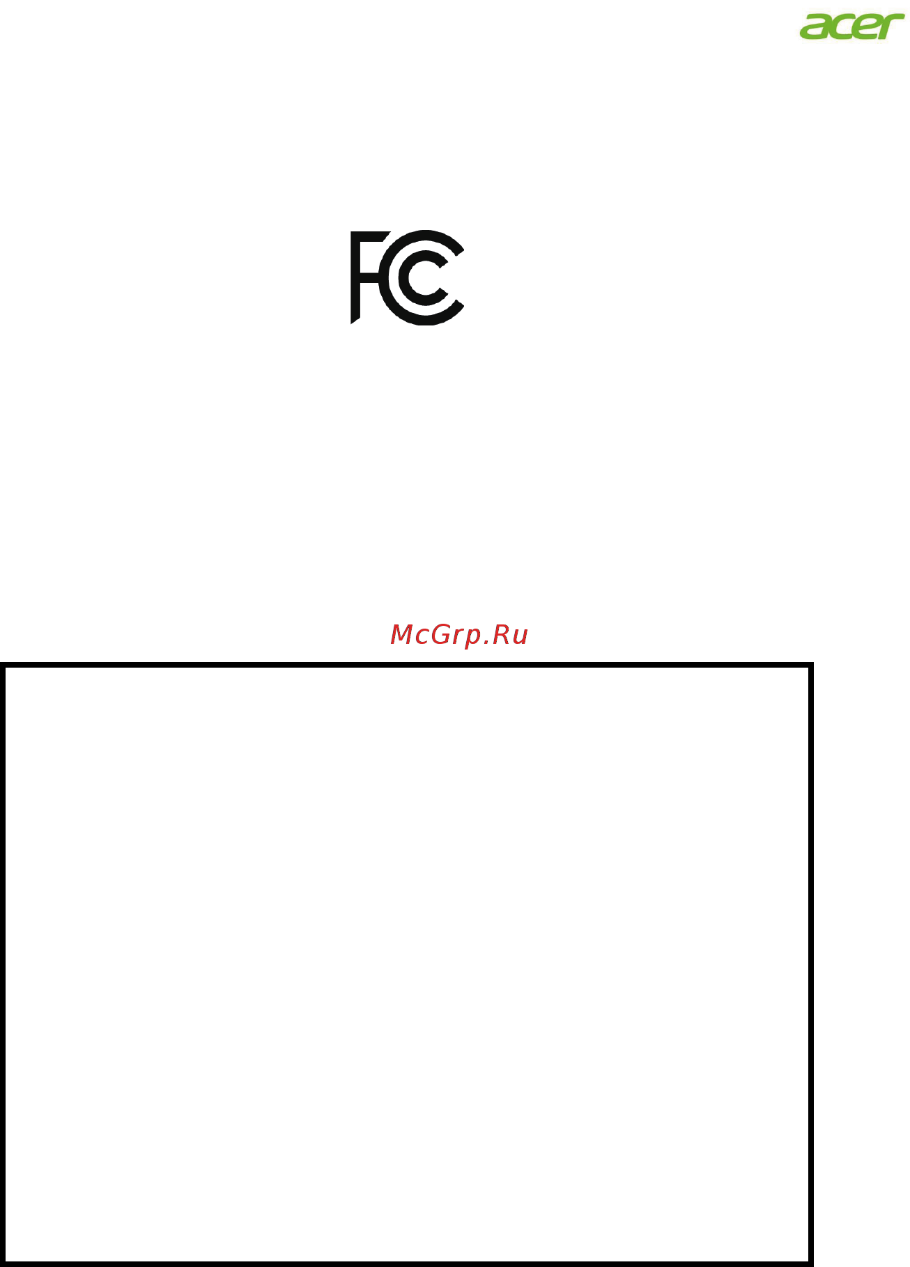 Acer V227QBI [34/35] Federal communications commission declaration of conformity