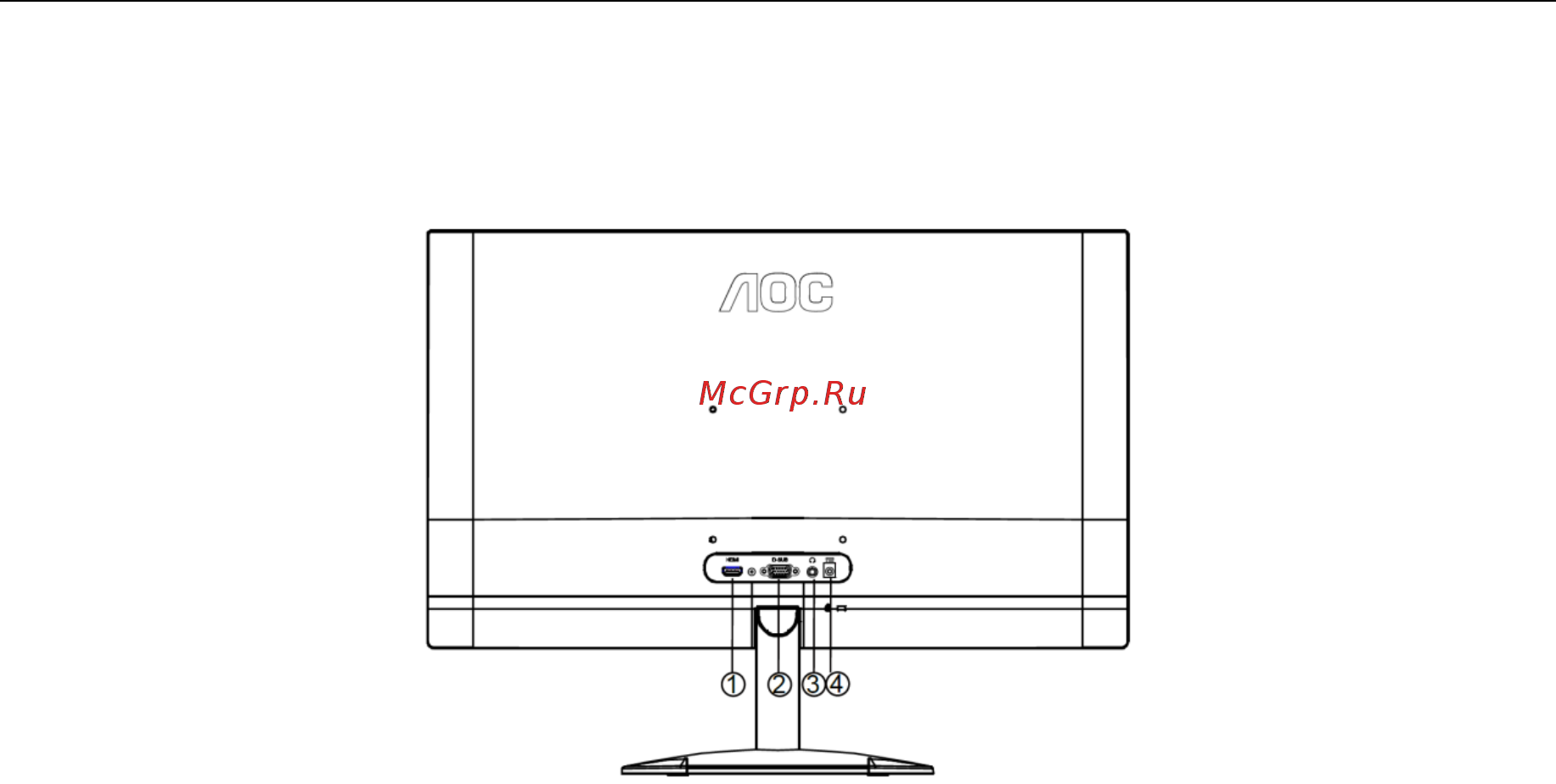 AOC 24B2XH [11/32] Подключение монитора