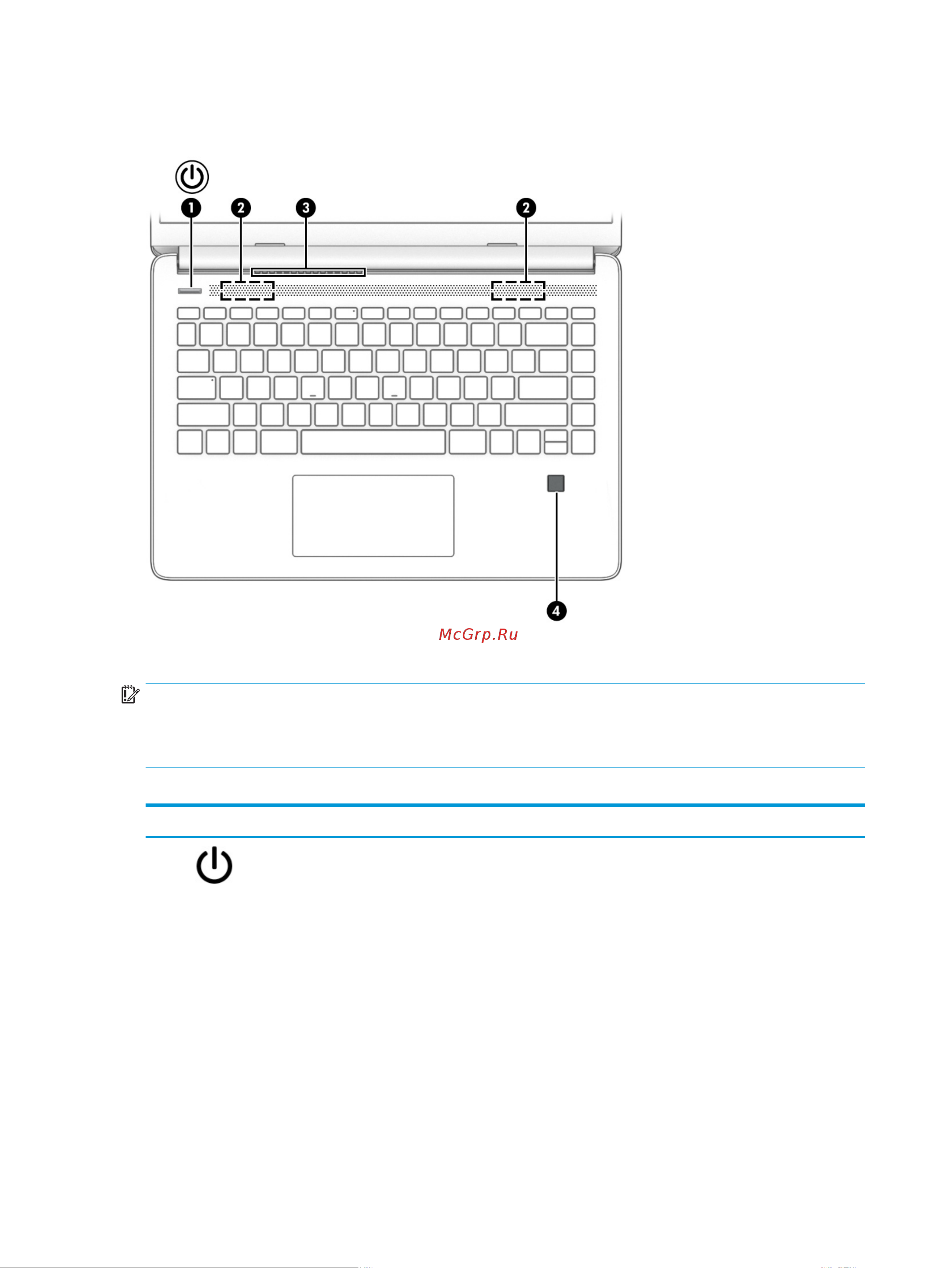 HP 14s-fq0117ur 491K1EA [22/82] Кнопка вентиляционное отверстие динамики и считыватель отпечатков пальцев
