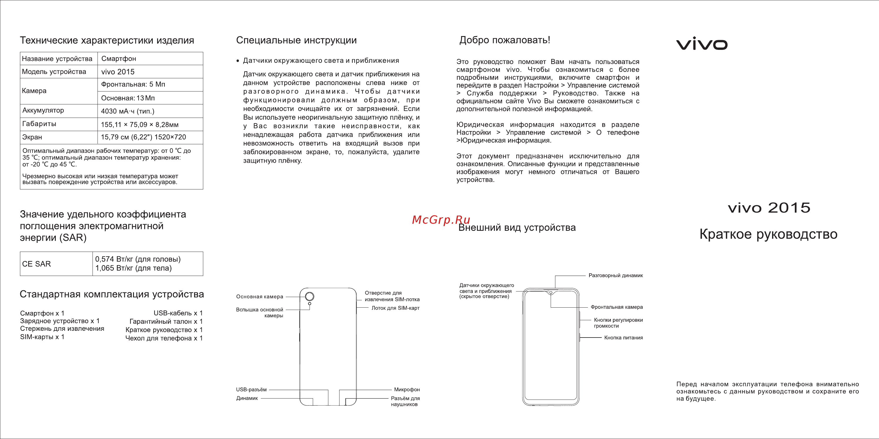 VIVO Y1S Оливковый чёрный (2015) Инструкция по эксплуатации онлайн [2/2] 568712