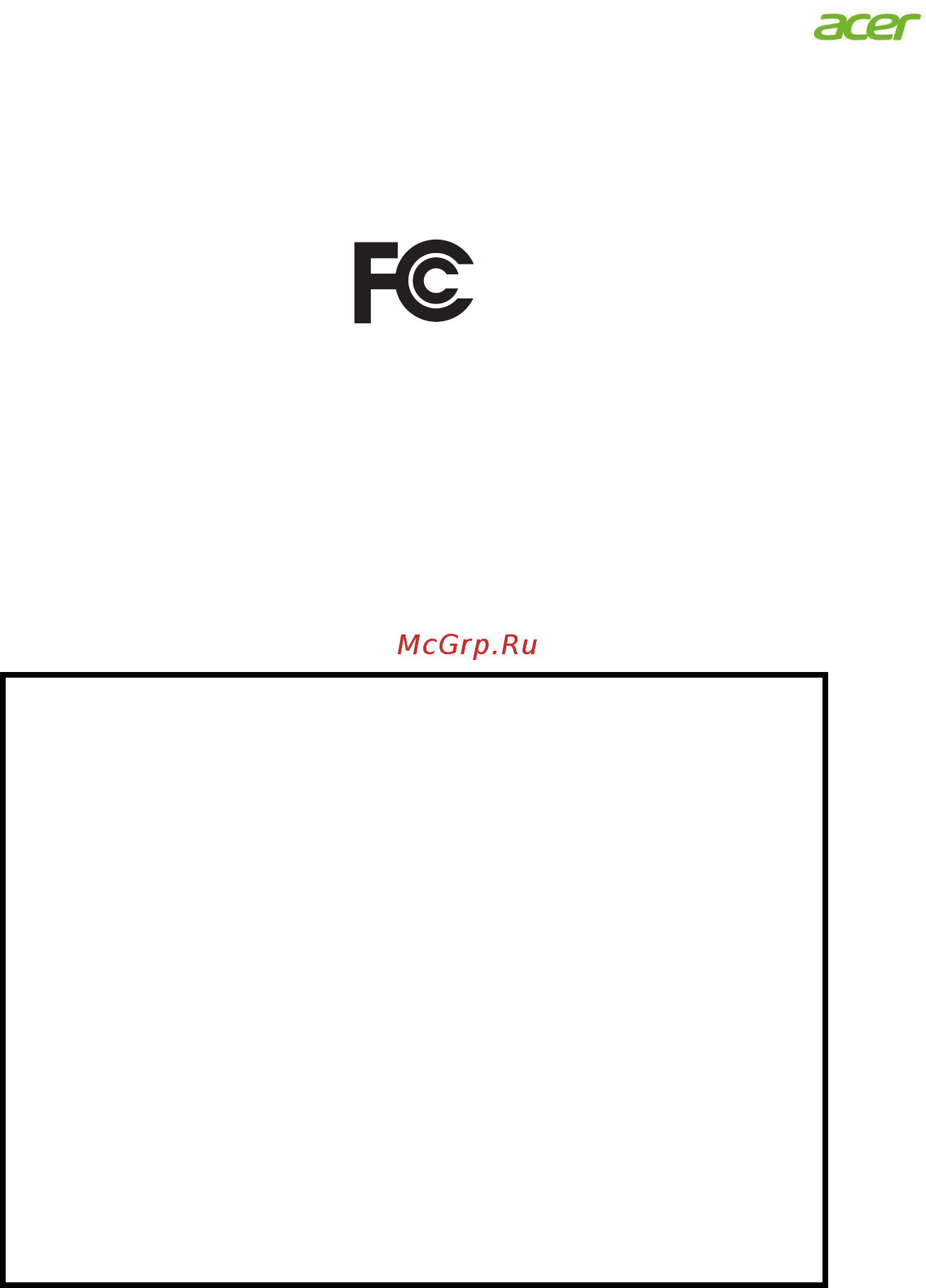 Acer Nitro EI272URPbmiiipx [34/34] Federal communications commission declaration of conformity