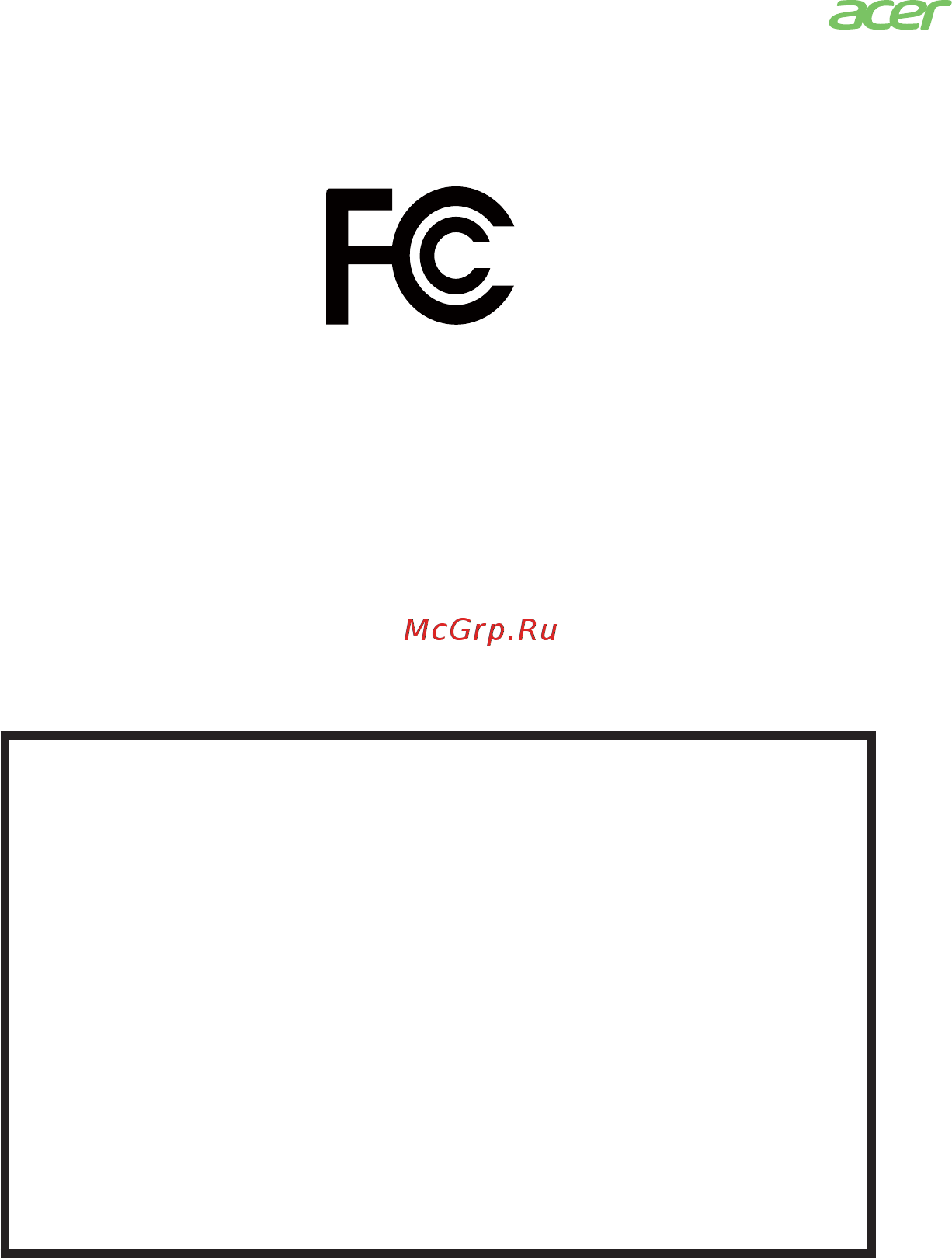 Acer Nitro RG240Ybmiix [10/27] Federal communications commission declaration of conformity