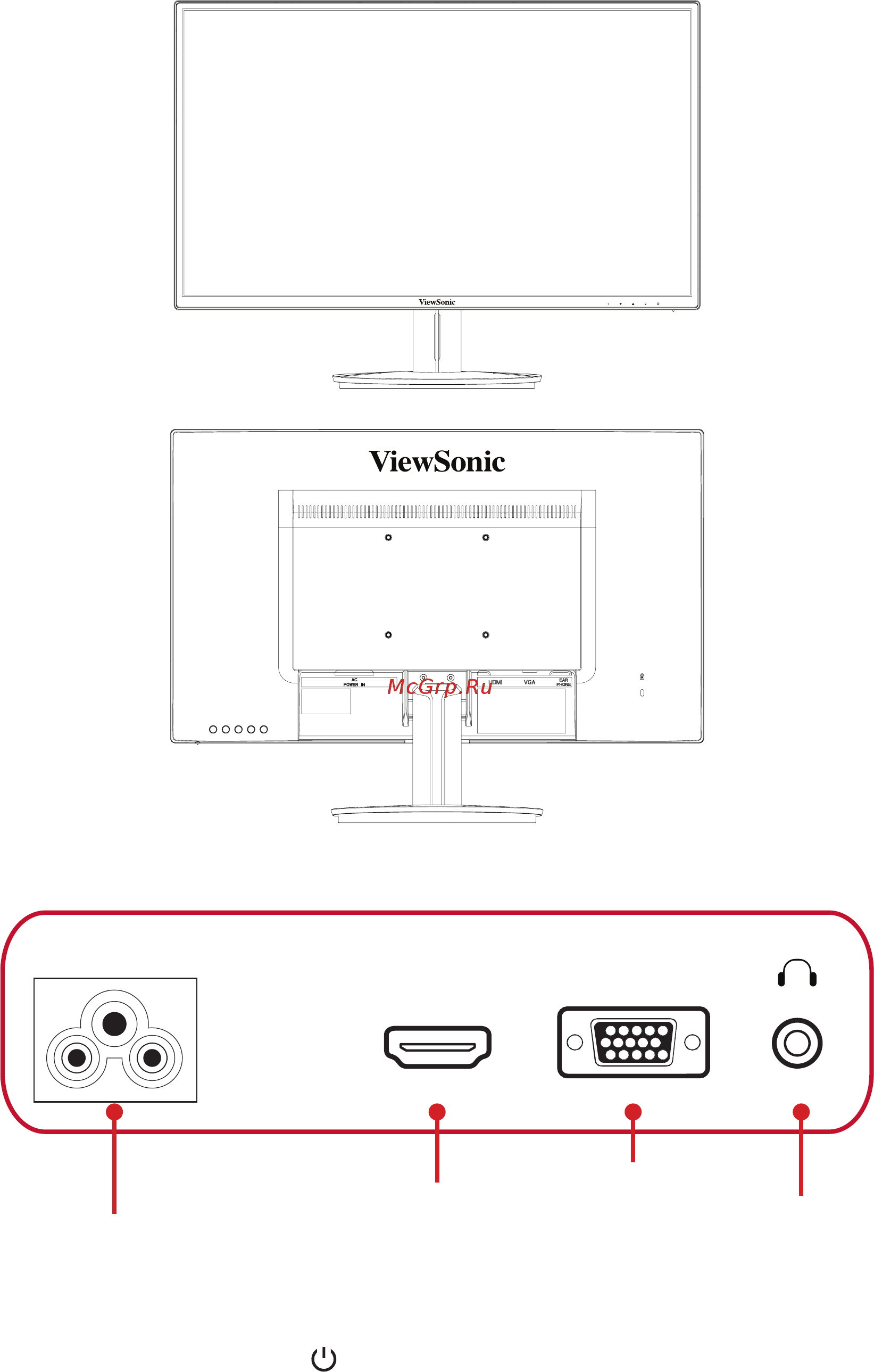 Viewsonic VA2418-SH [8/42] Вид спереди и сзади
