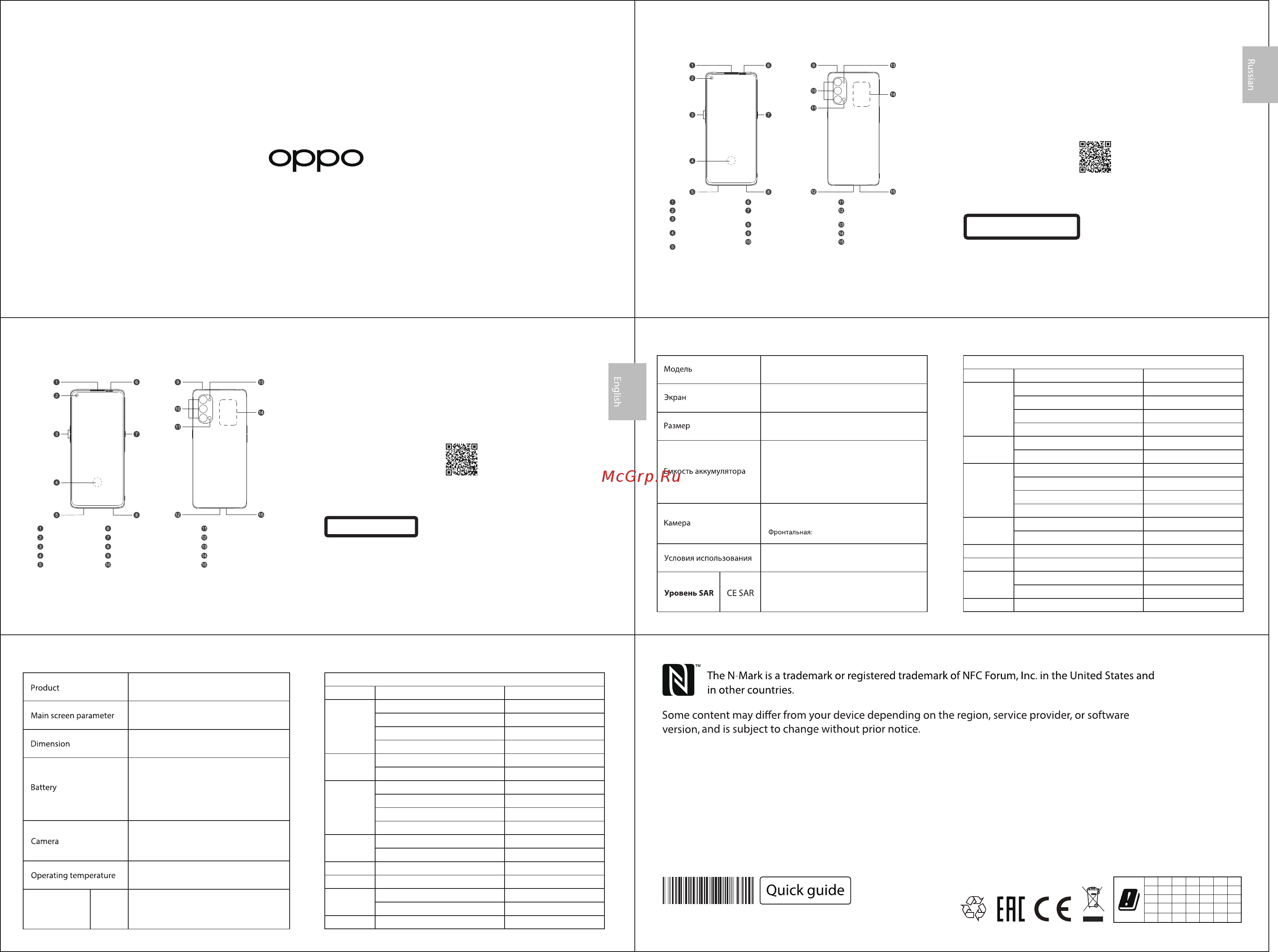 Oppo Reno4 Pro 5G 12+256GB Galactic Blue (CPH2089) Инструкция по эксплуатации онлайн