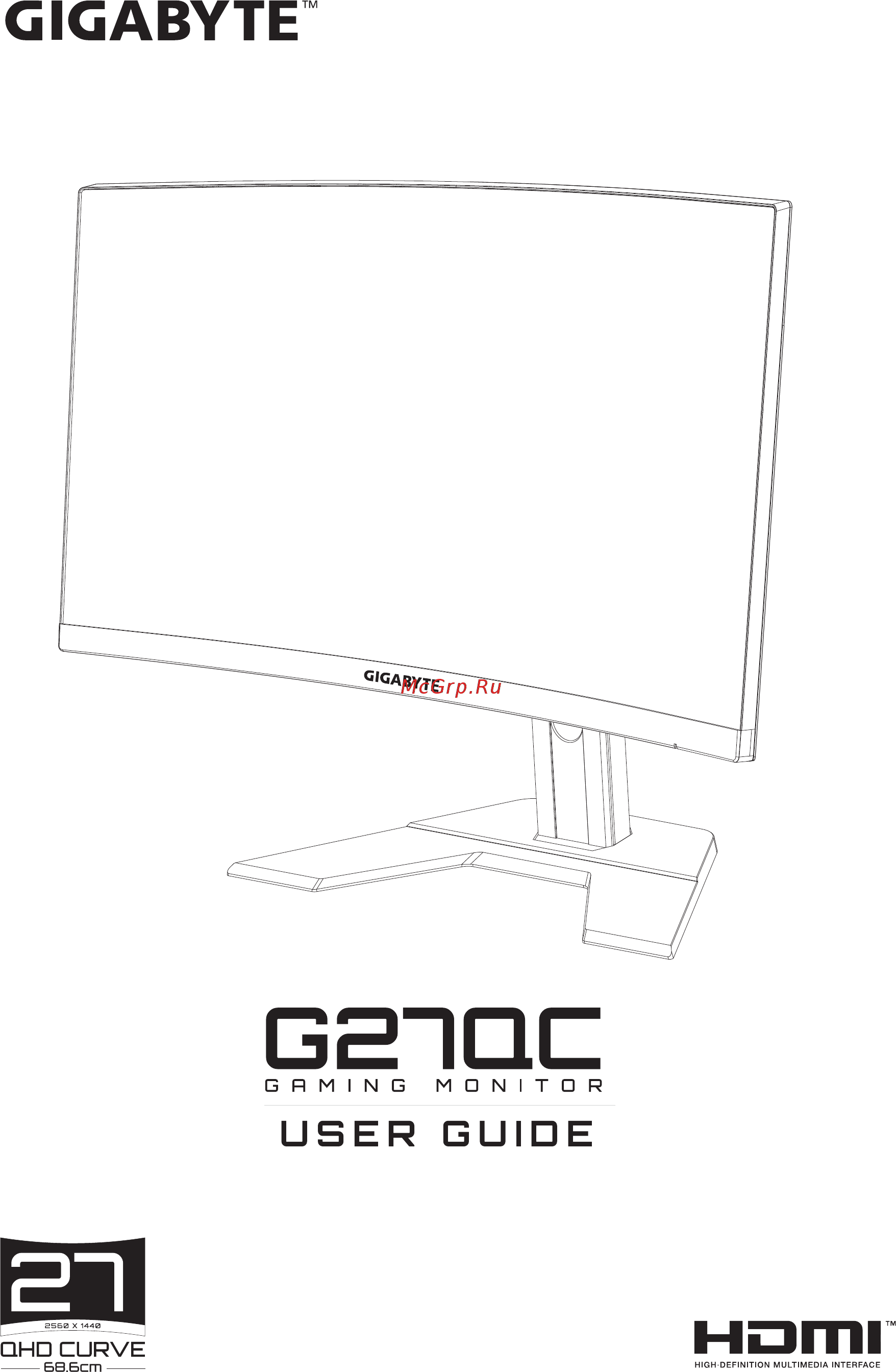 Gigabyte G27QC-EK Инструкция по эксплуатации онлайн