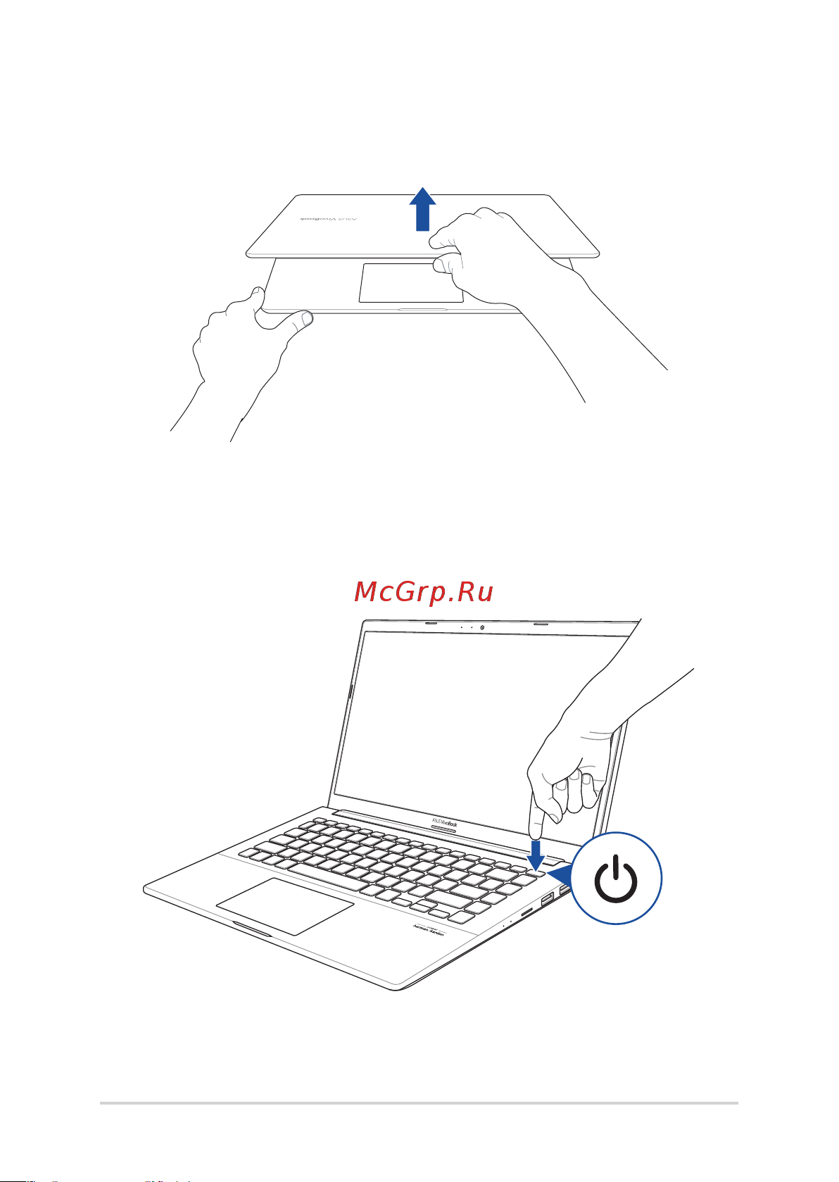 Asus VivoBook 14 K413EA-EK1730W [28/94] Откройте крышку