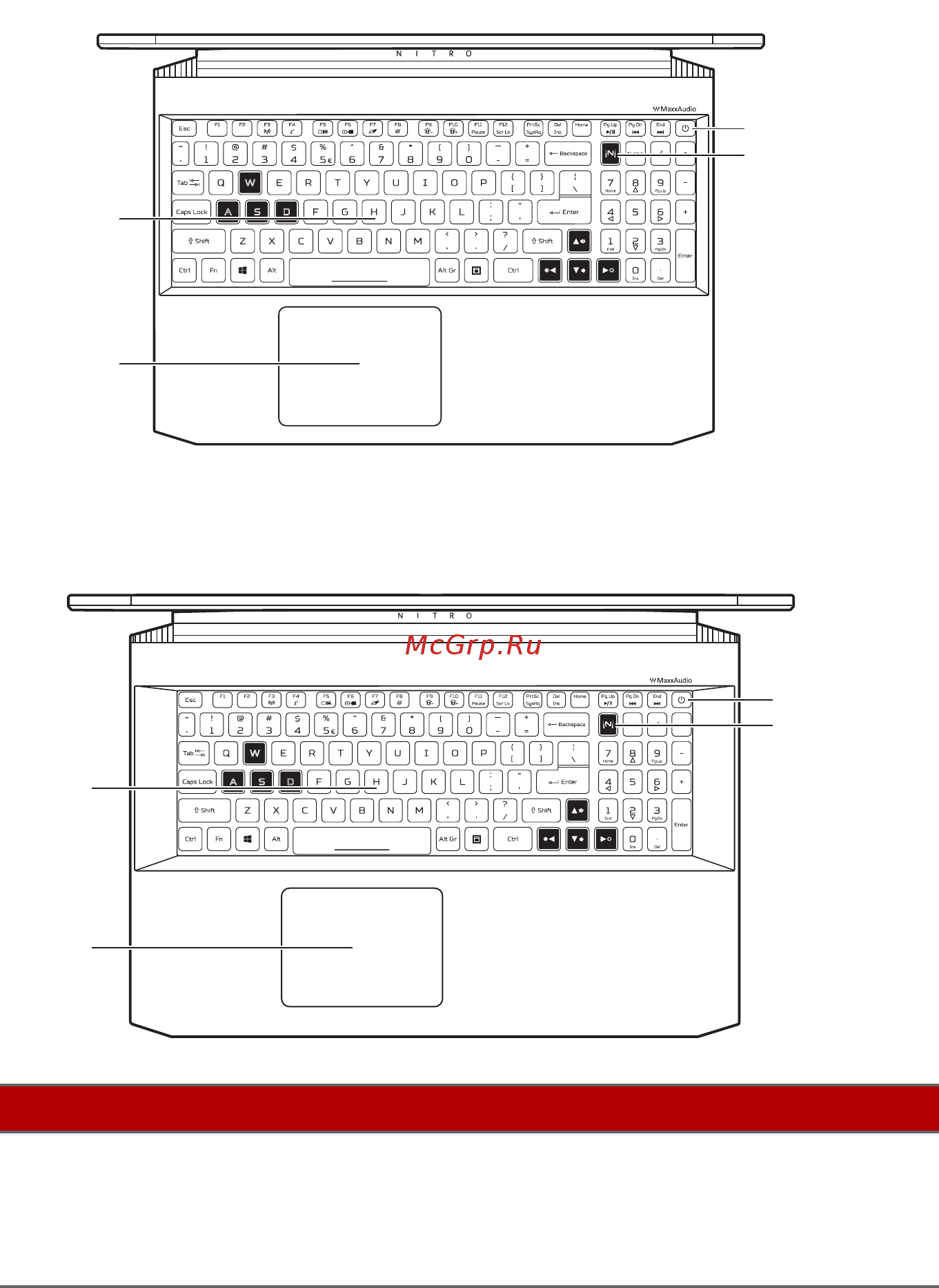Acer Nitro 5 AN515-54-5304 NH.Q96ER.00U [11/92] Вид клавиатуры