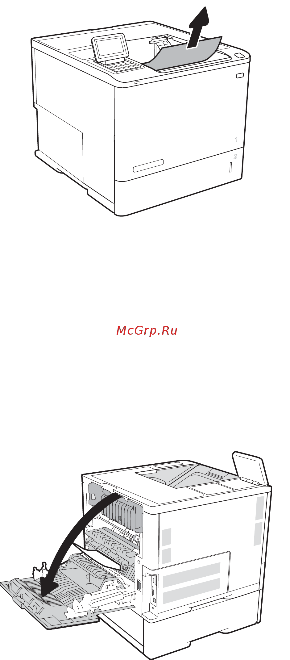 HP LaserJet Enterprise M608x (K0Q19A) [132/162] Устранение замятий в дуплексере