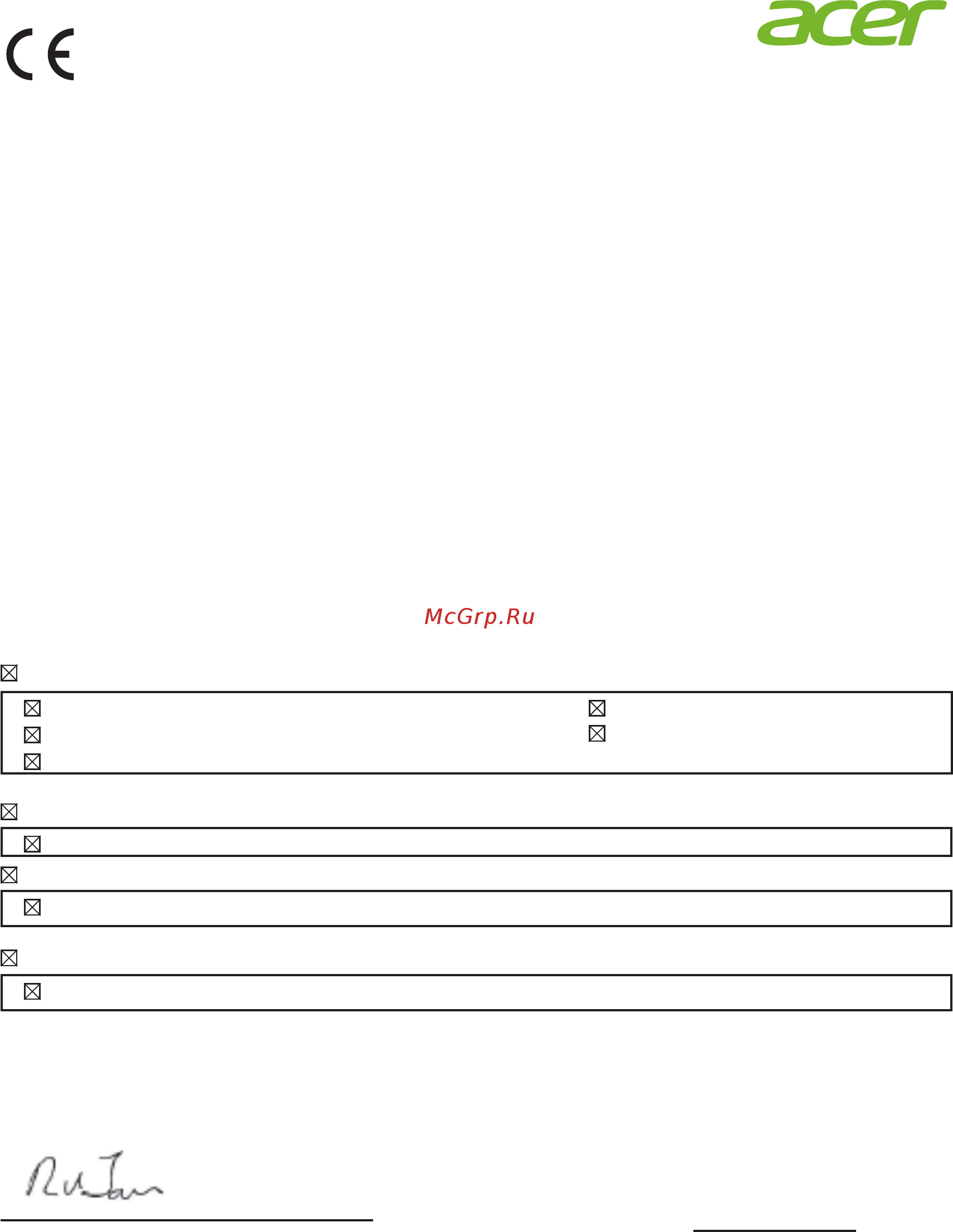 Acer Predator X34GSbmiipphuzx [8/29] Declaration of conformity