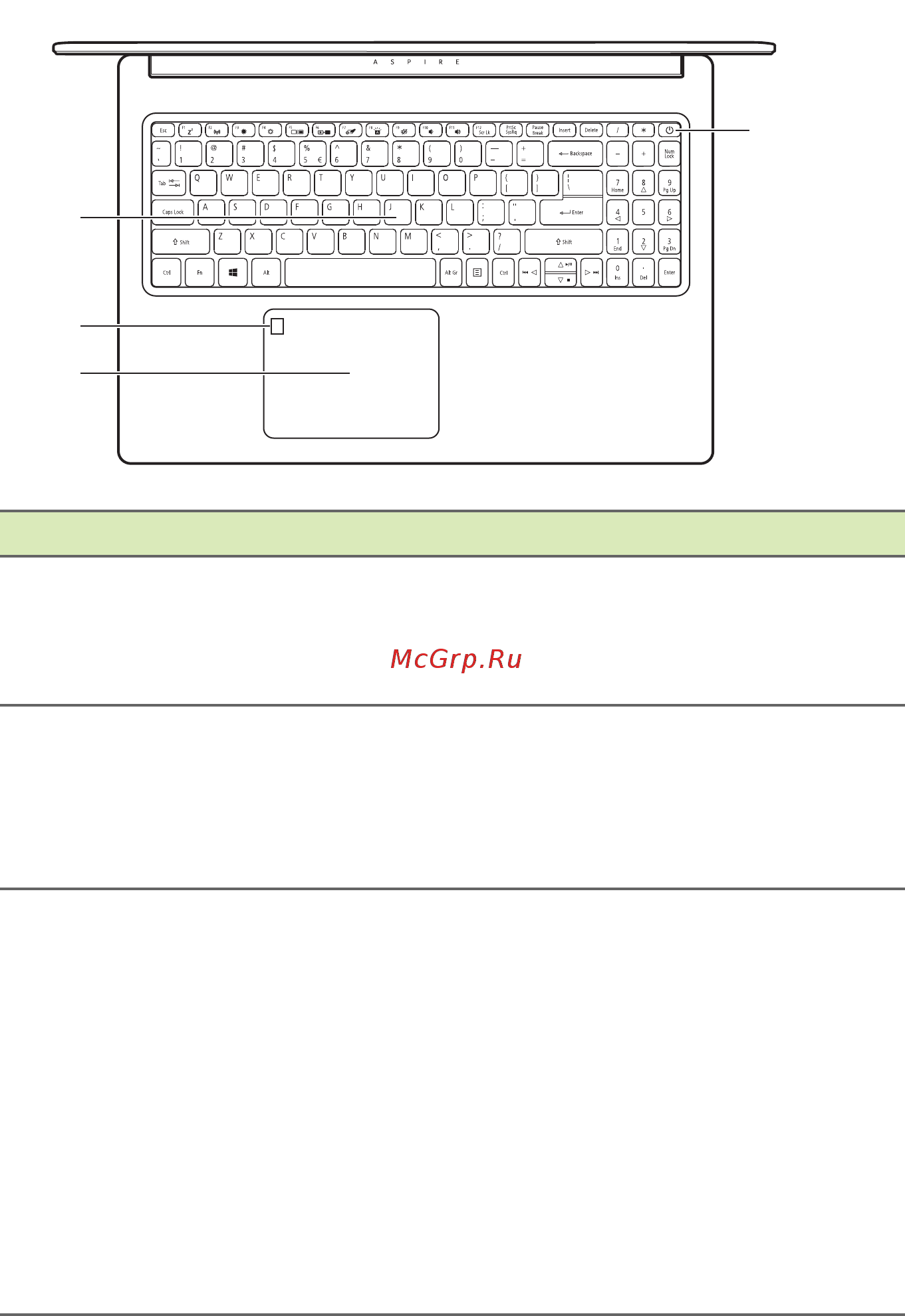 Acer Aspire 5 A515-55G-35BG NX.HZEER.004 [11/98] Вид клавиатуры