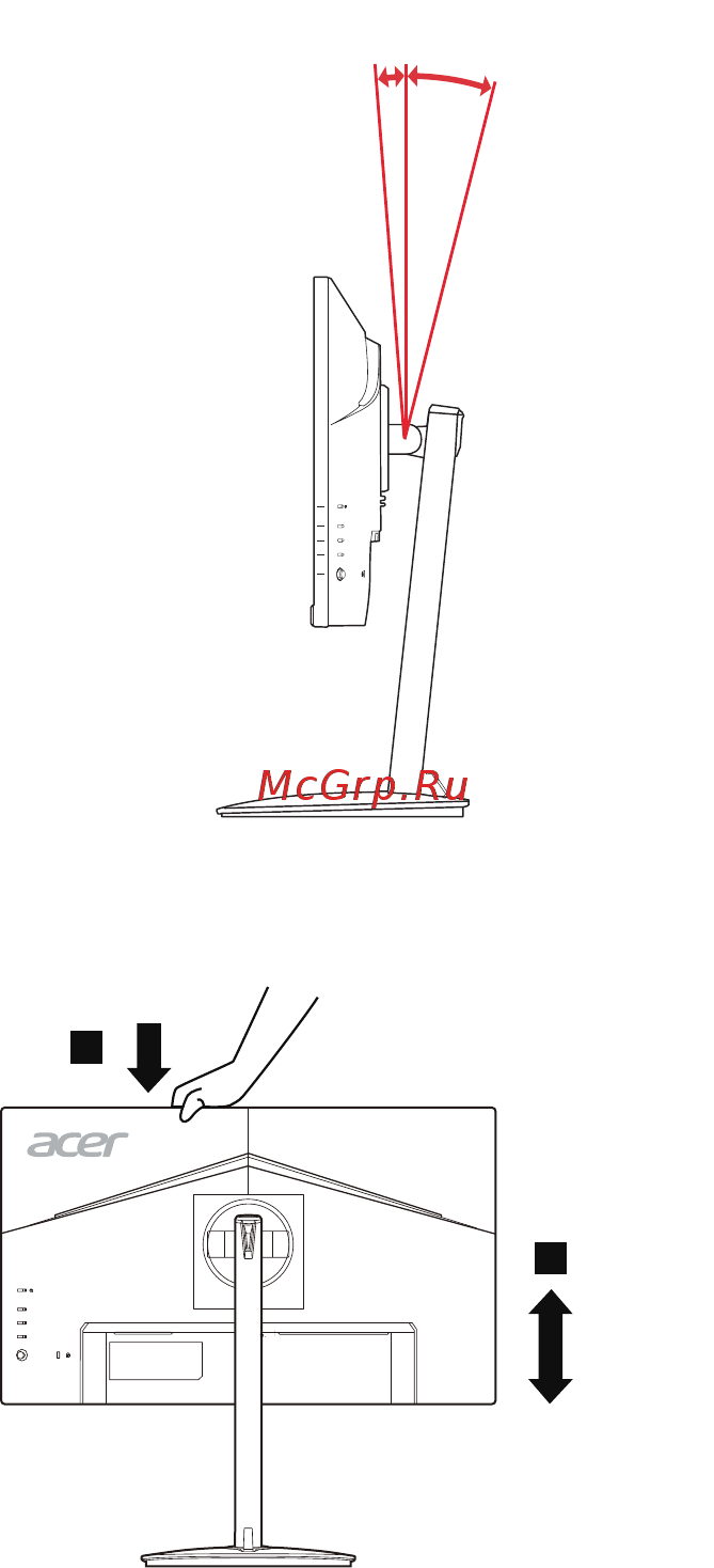 Acer Gaming Nitro XV242YPbmiiprx [13/34] Регулировка положения экрана