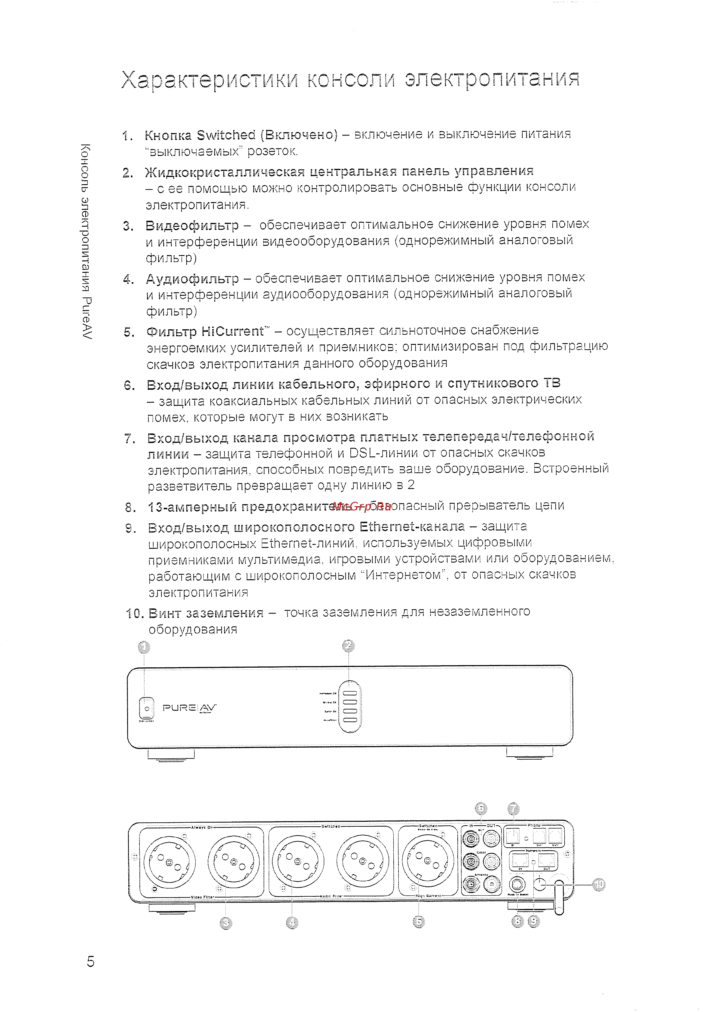 Belkin Home Theater Power PF30 Silver [6/20] Характеристики консоли электропитания
