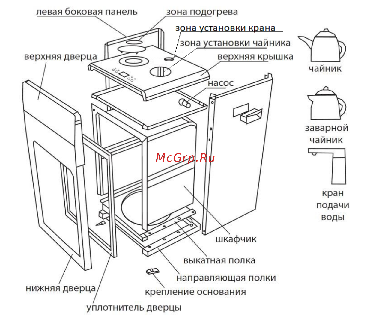 Vatten L49QEAT Tea Bar [3/10] Модель vatten l49qeat электронное охлаждение модель vatten l49qkat компрессорное охлаждение