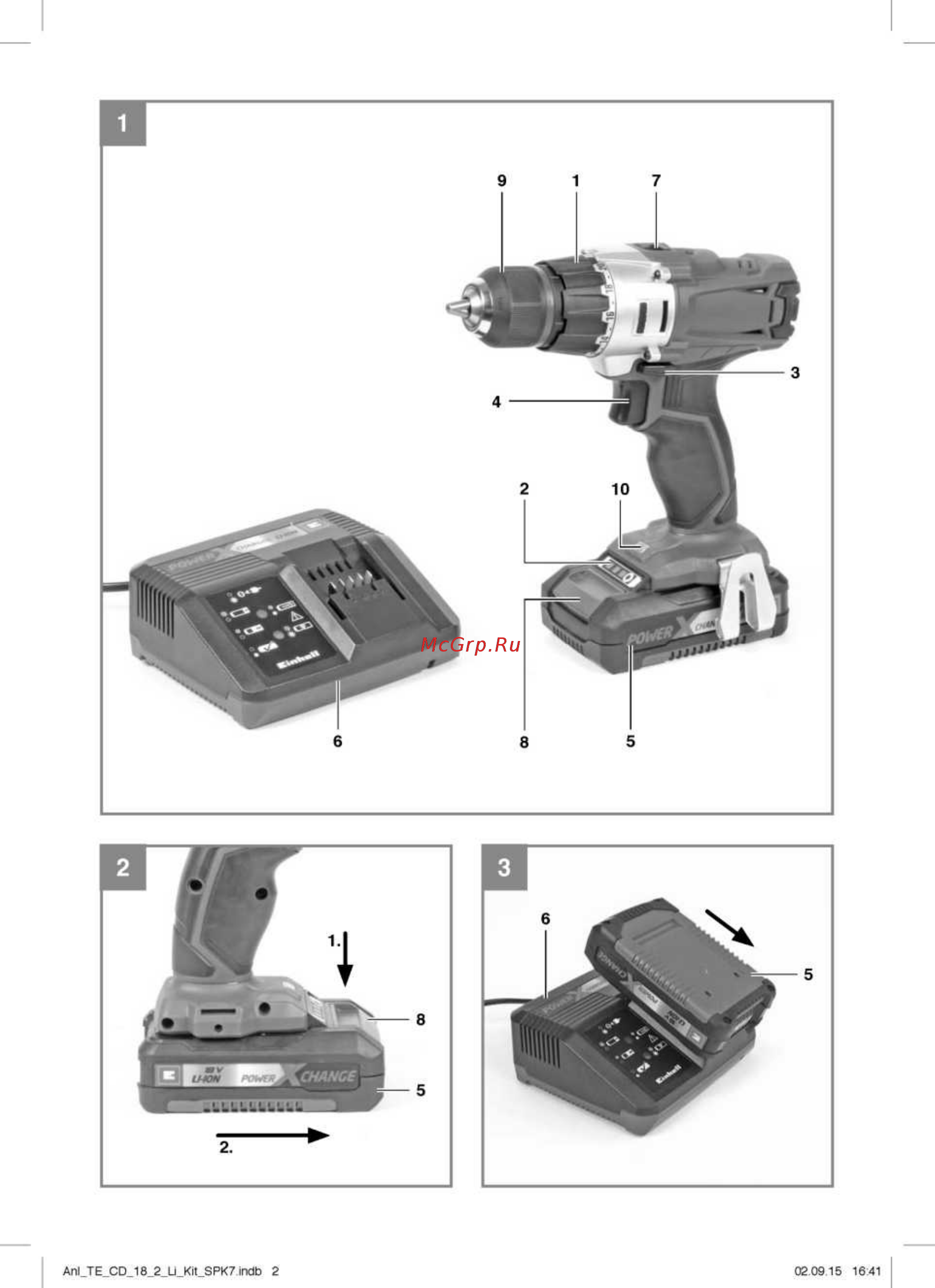 Einhell PXC TE-CD 18/2 Li Kit (4513830) Инструкция по эксплуатации онлайн [2/14] 570747
