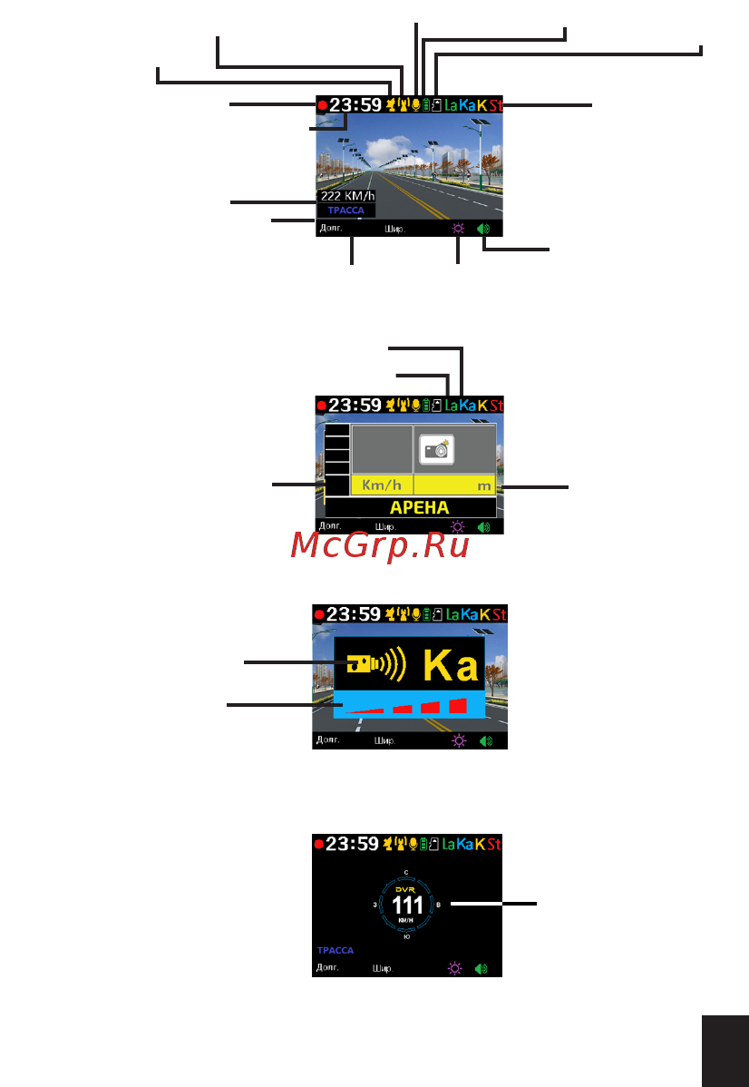 Artway MD-107 3-в-1 Signature [7/20] Режим радар детектора устройство выводит на экран только сообщения радар де тектора и gps информатора